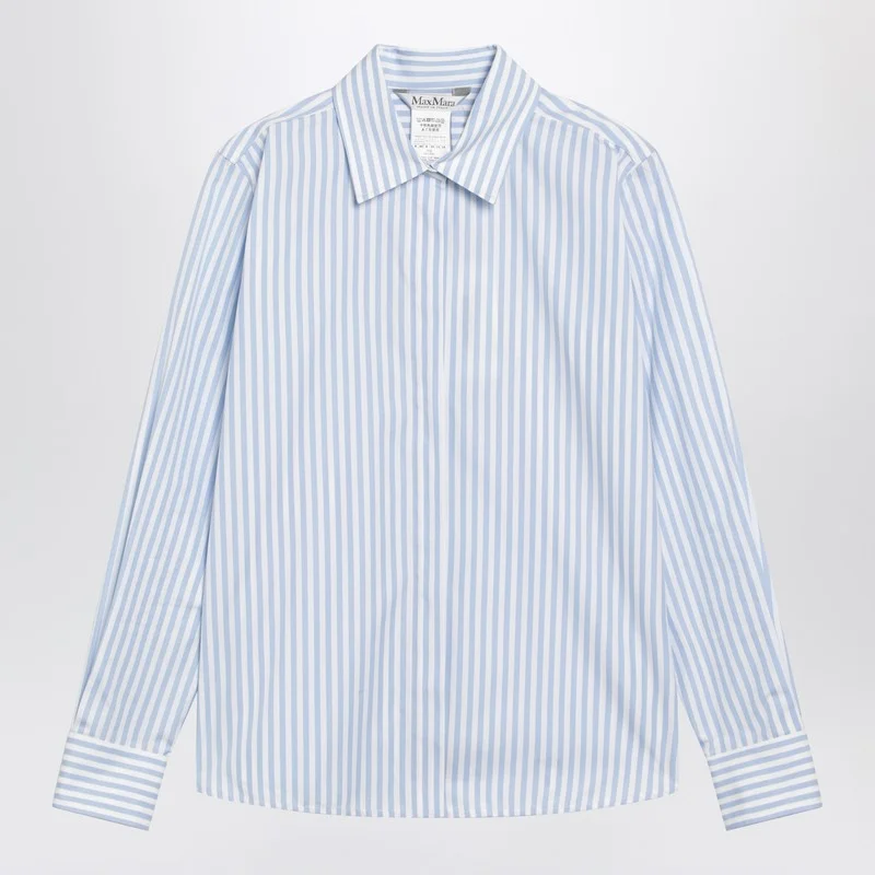 Max Mara White/Light Blue Striped Shirt Women - 1