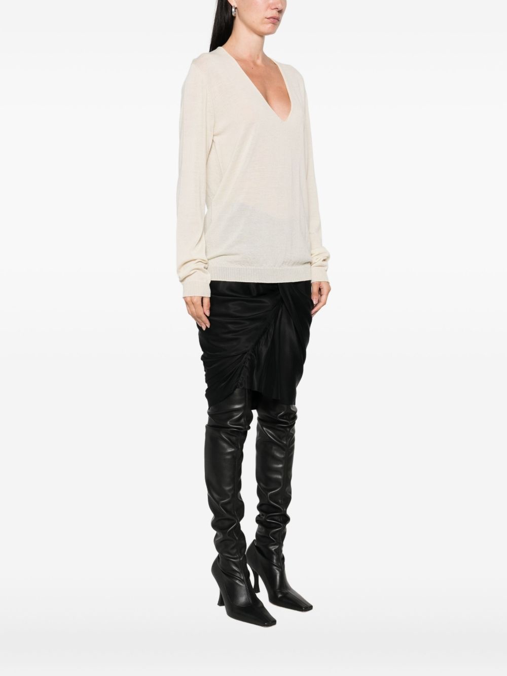 v-neck wool sweater - 3