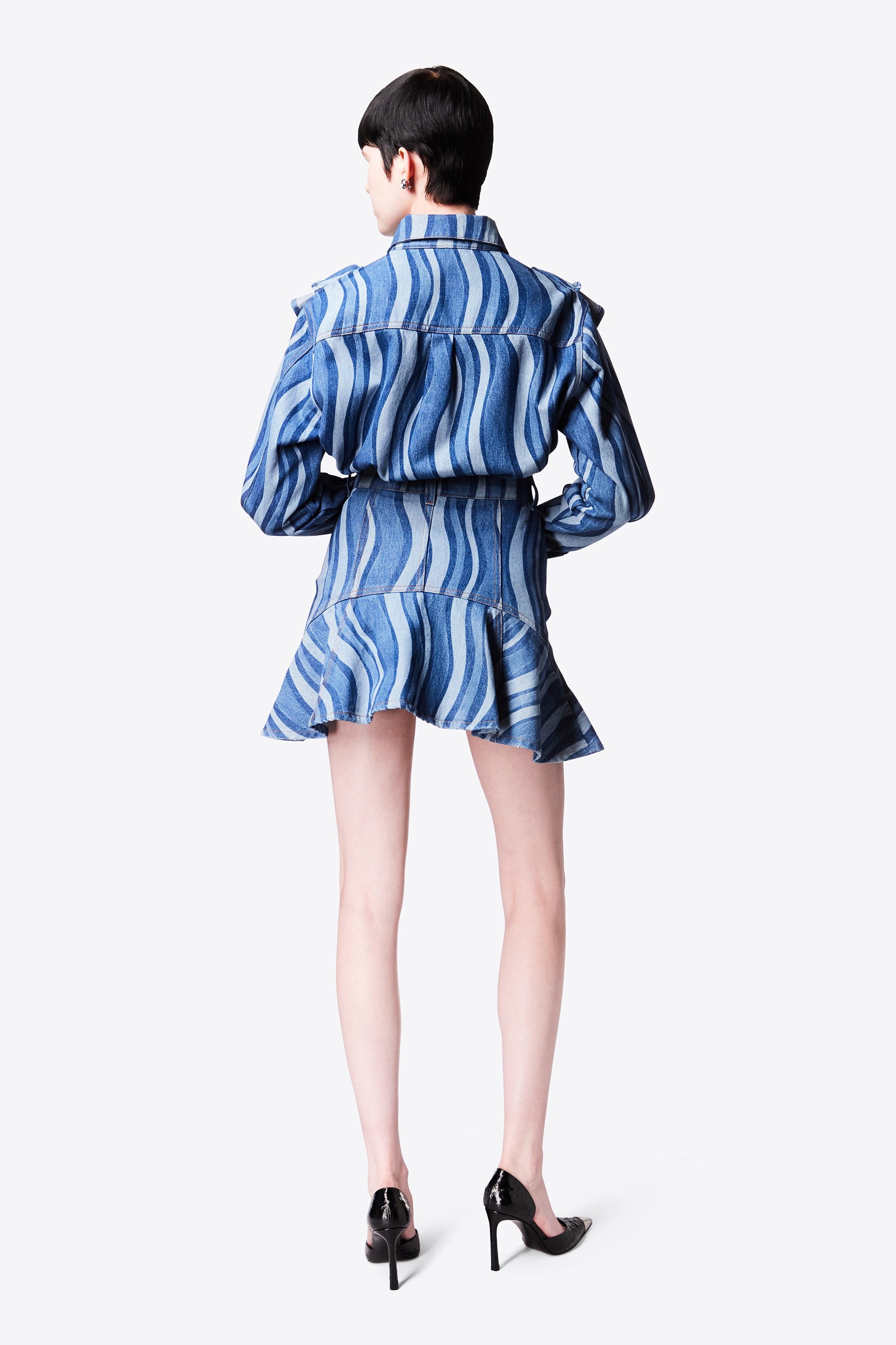 SUNRAY DENIM RUFFLE MINI SKIRT - 5