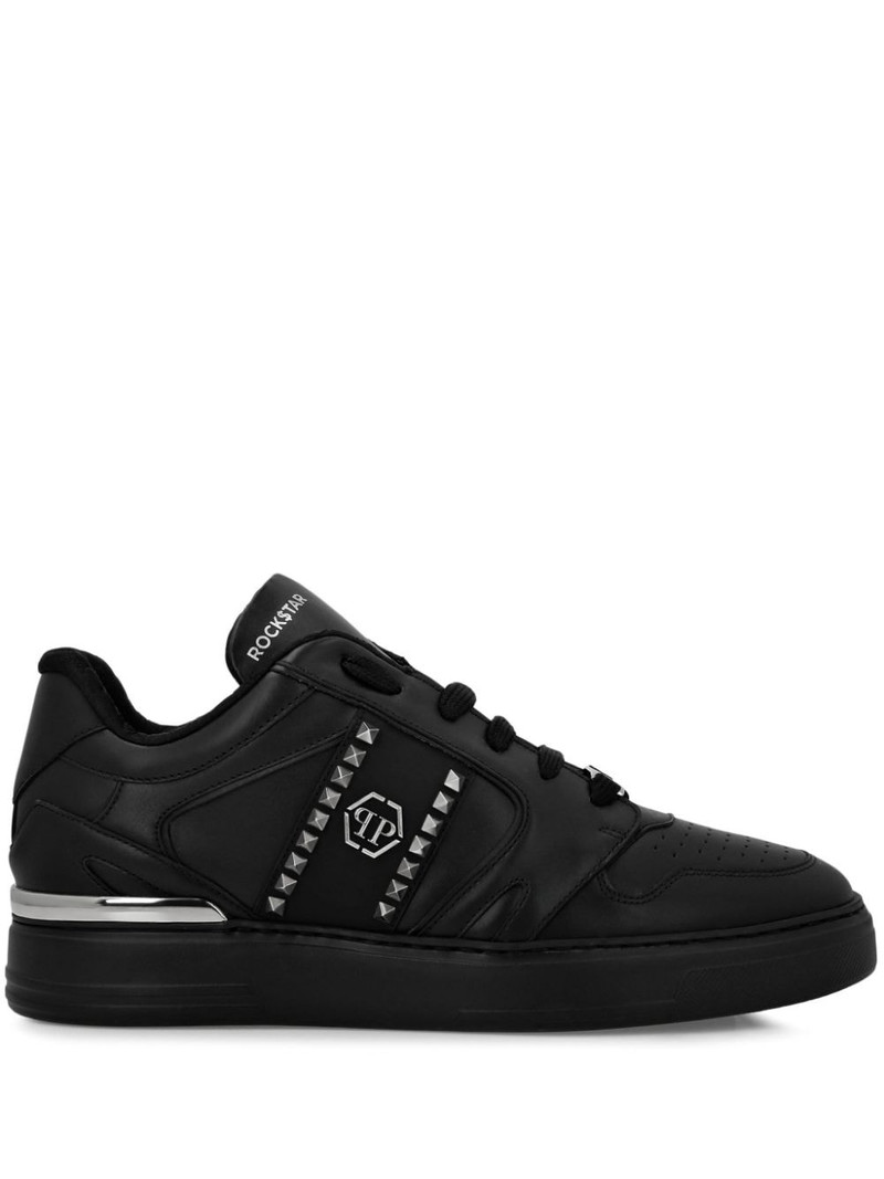 stud-embellished leather sneakers 1