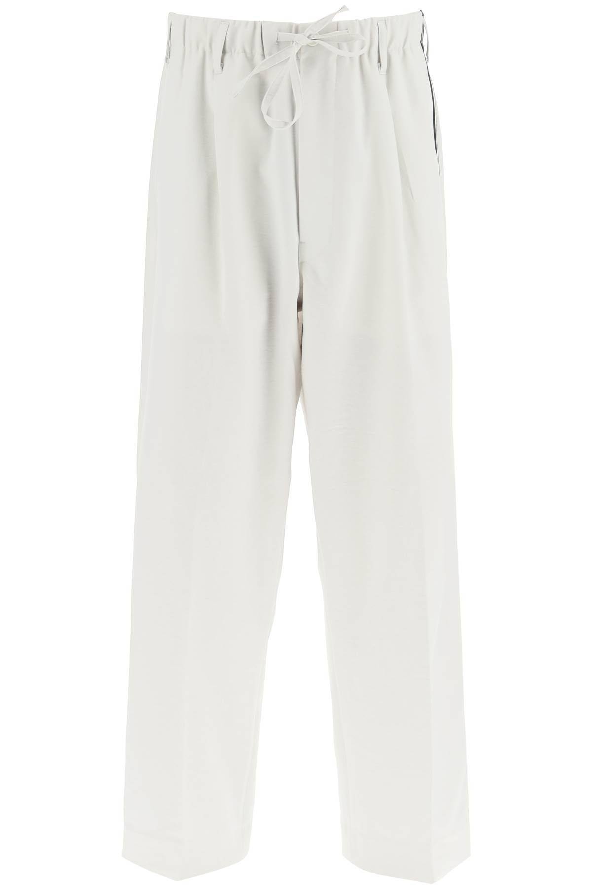 LIGHTWEIGHT TWILL PANTS WITH SIDE STRIPES - 1
