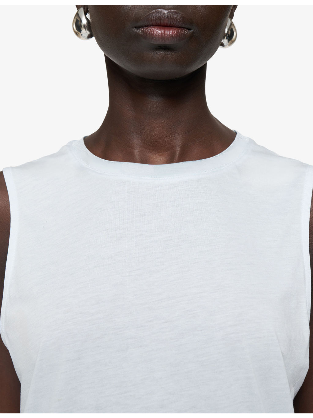 Round-Neck Regular-Fit Cotton and Silk-Blend Tank Top - 5