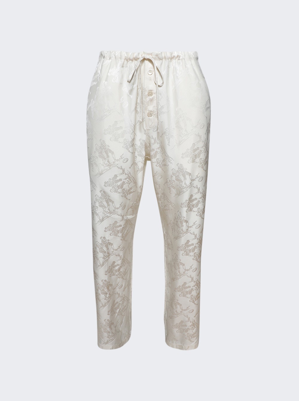 Football Jacquard Pajama Pants Cream - 1