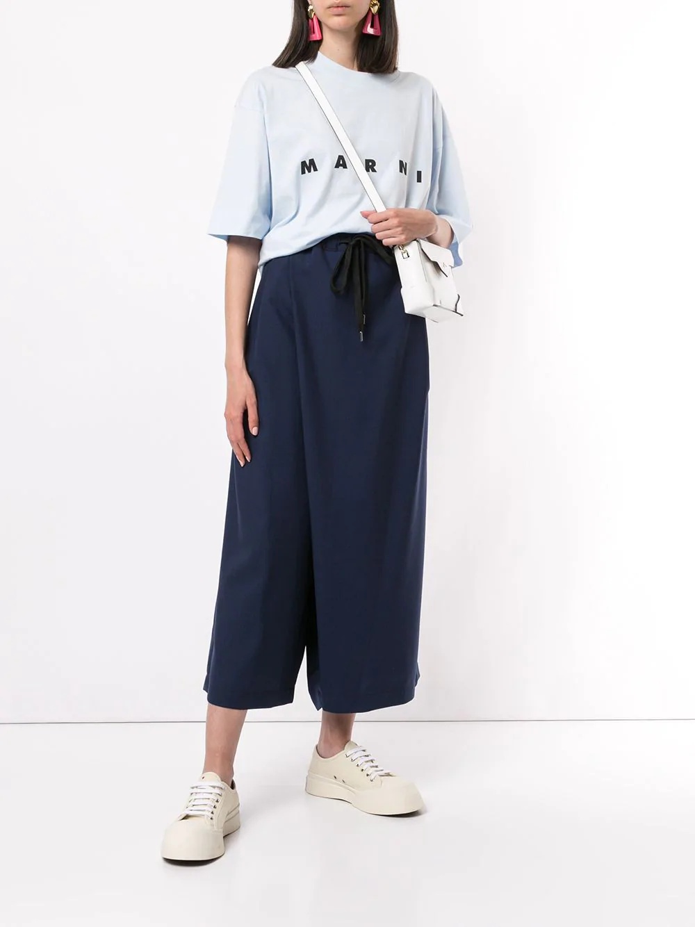 drawstring waist cropped trousers - 2