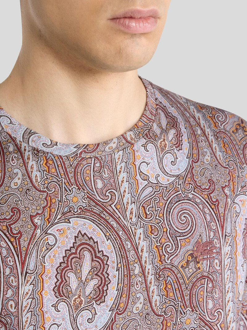 Etro COTTON T-SHIRT WITH FLORAL PAISLEY MOTIF outlook