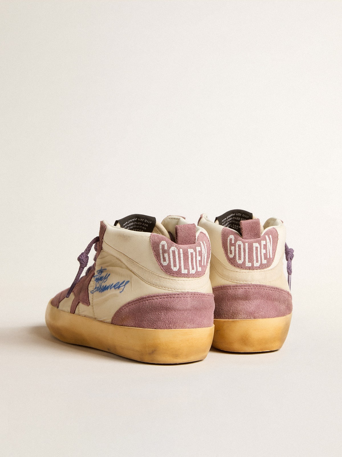 Women’s Mid Star LAB in nylon and nappa with mauve suede star - 4