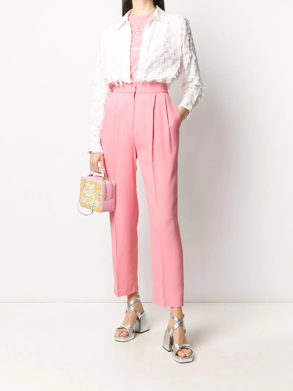 high-waisted straight trousers - 2