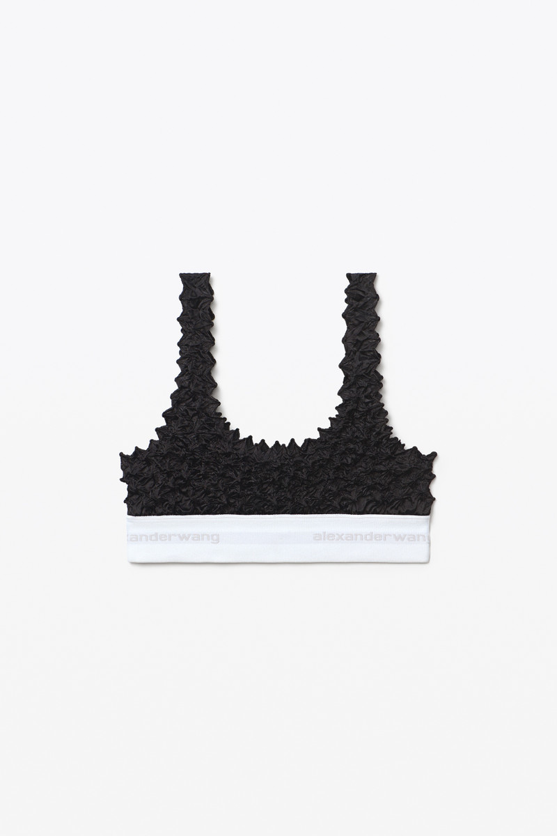 LOGO ELASTIC BAND BRA IN SHIBORI SATIN 1