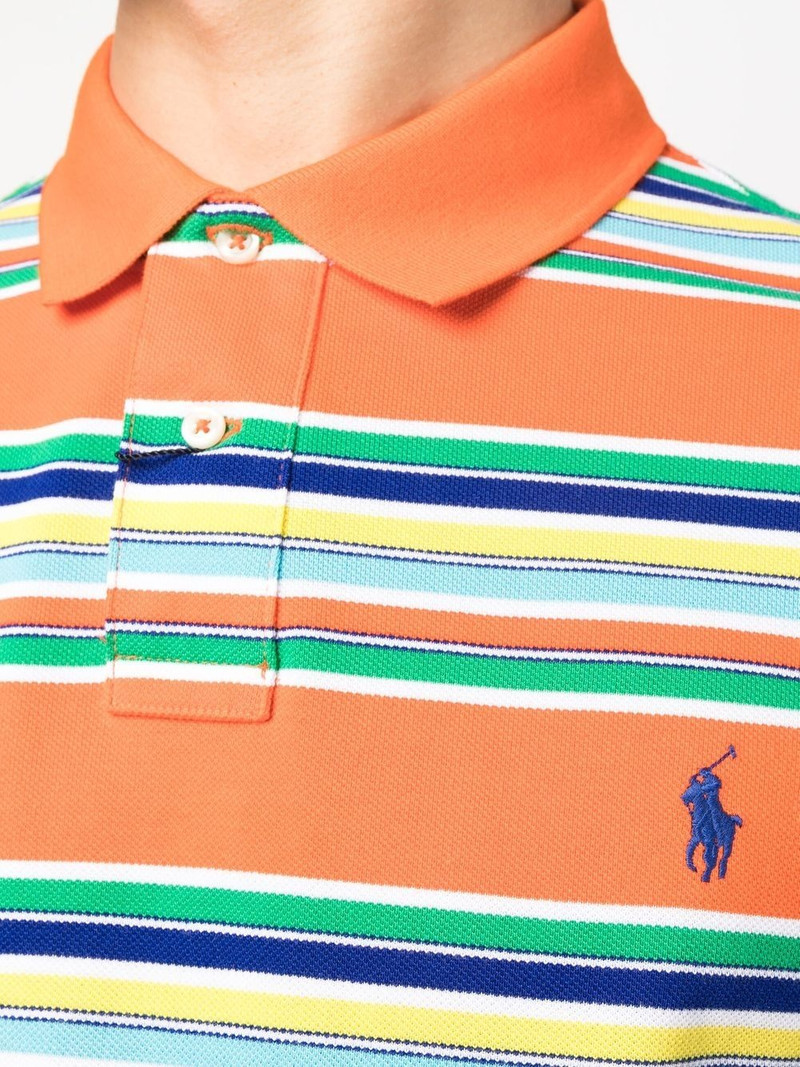 stripe-print short-sleeved polo shirt 5