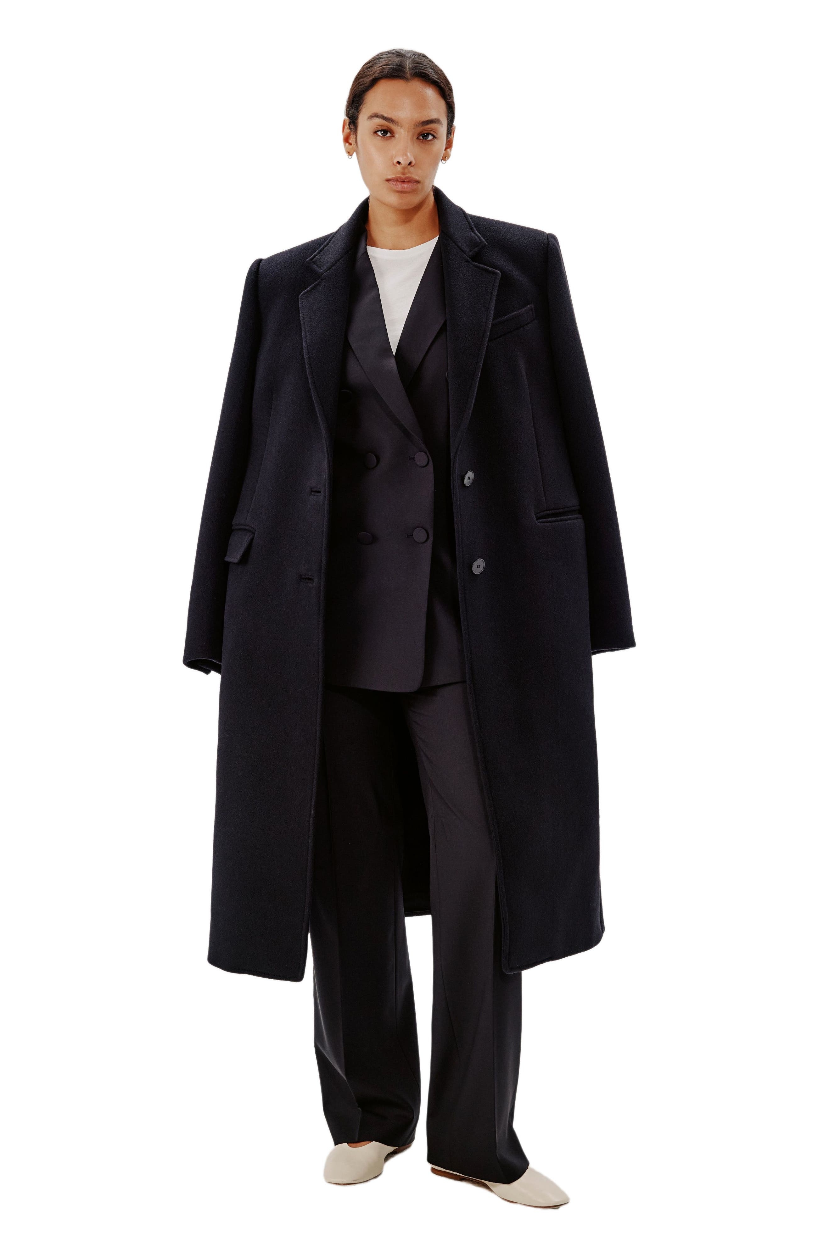 Another Tomorrow DOUBLE BREASTED JACKET in Black at Nordstrom - 4