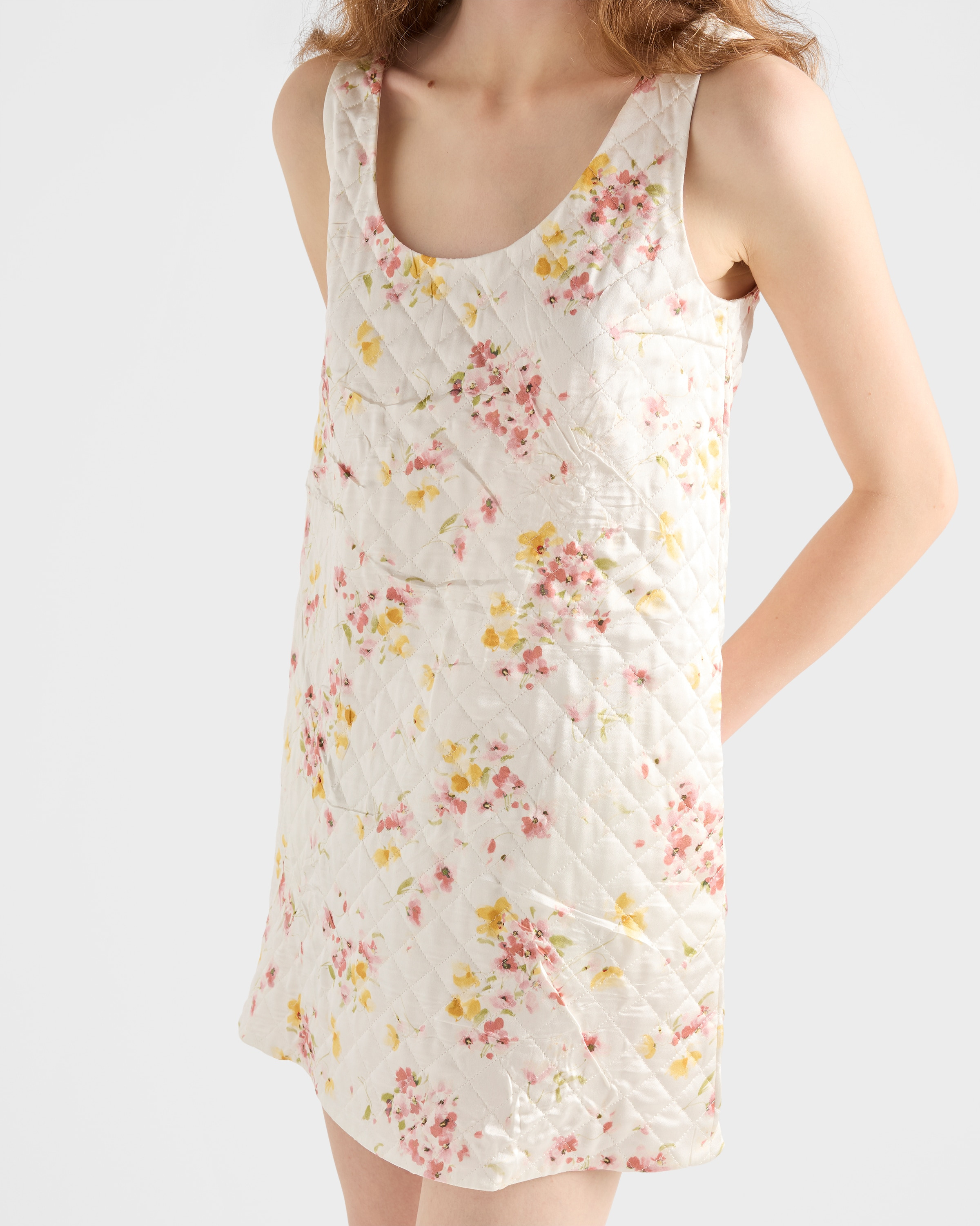 Quilted satin mini dress - 4