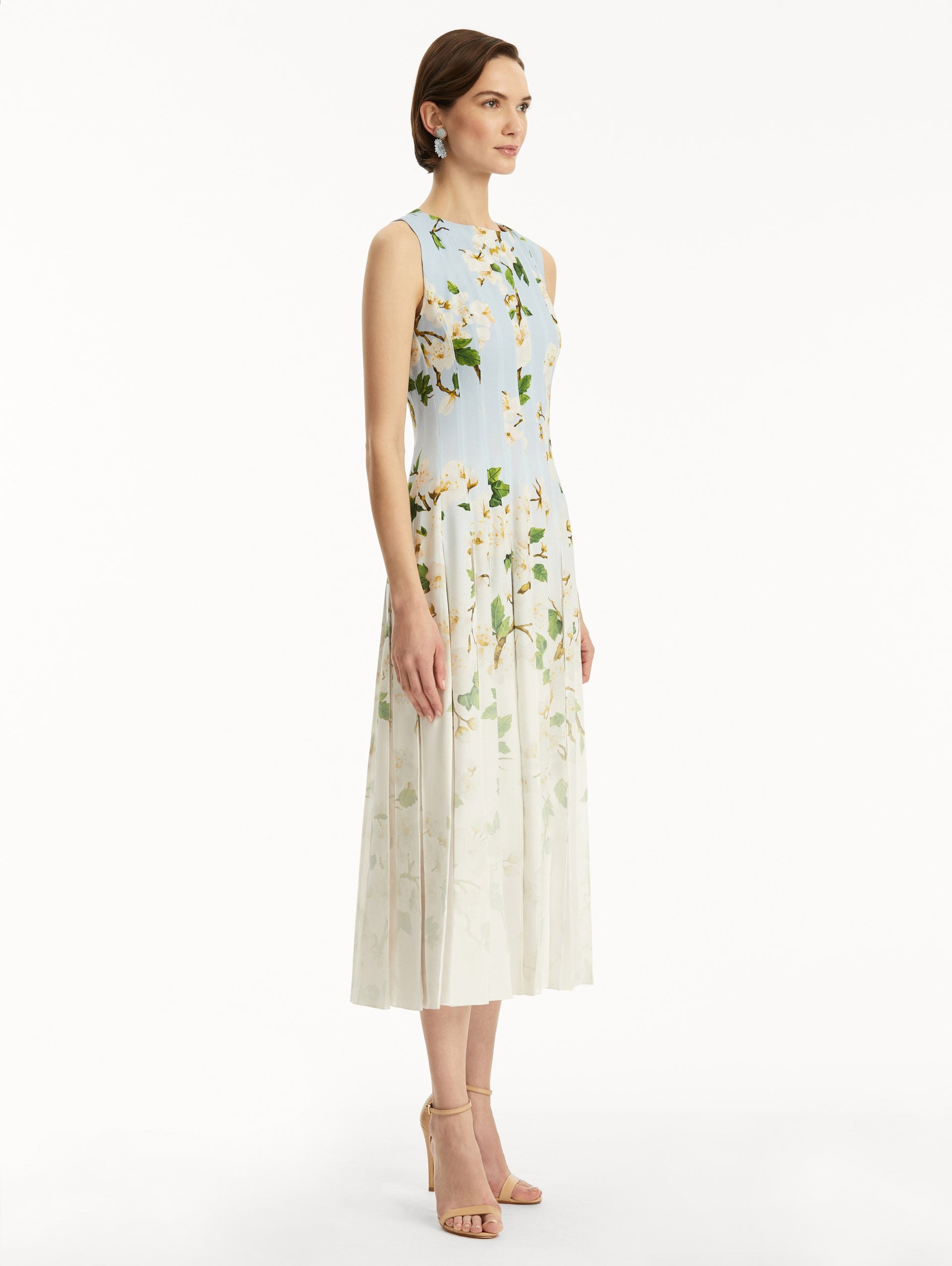 OMBRÉ CHERRY BLOSSOM CADY INSET DRESS - 4