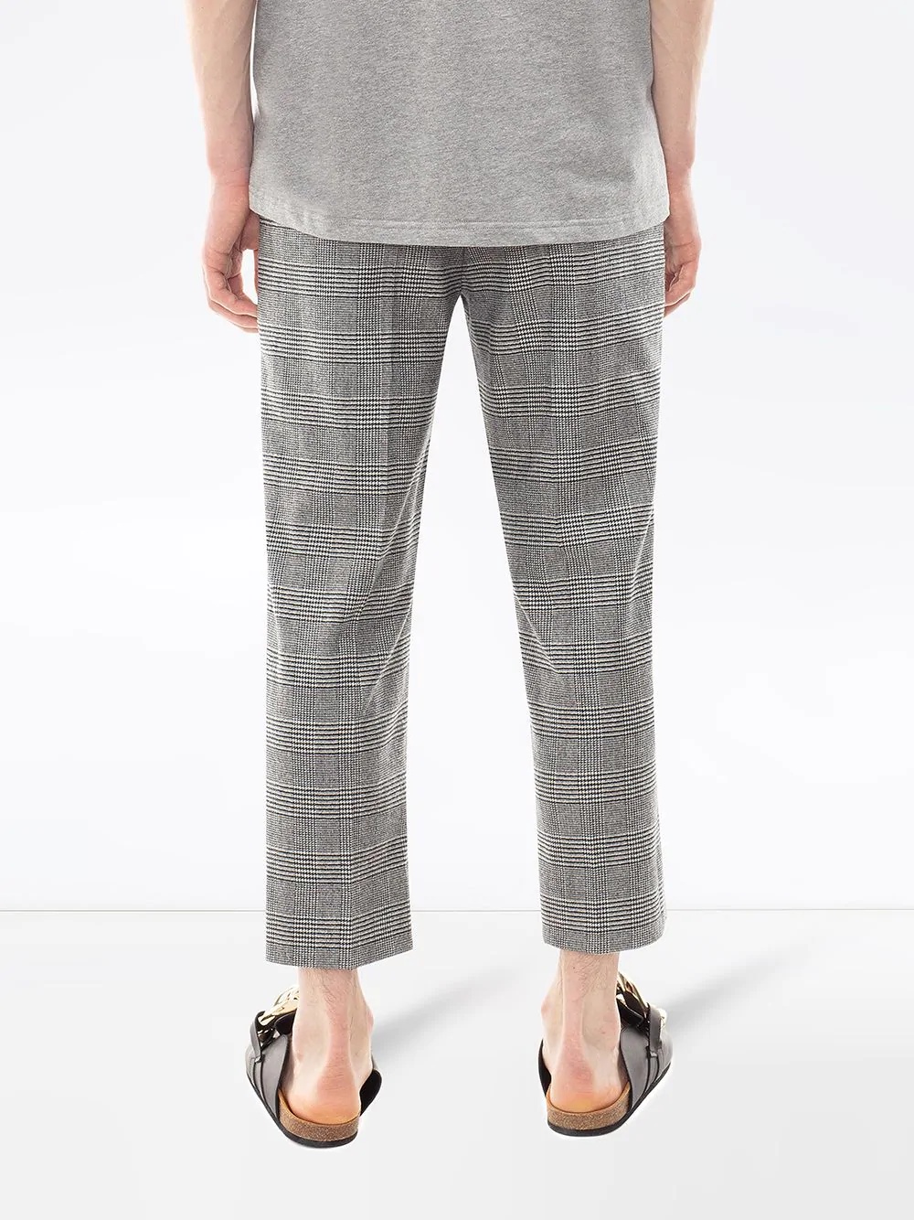 plaid cropped trousers - 4