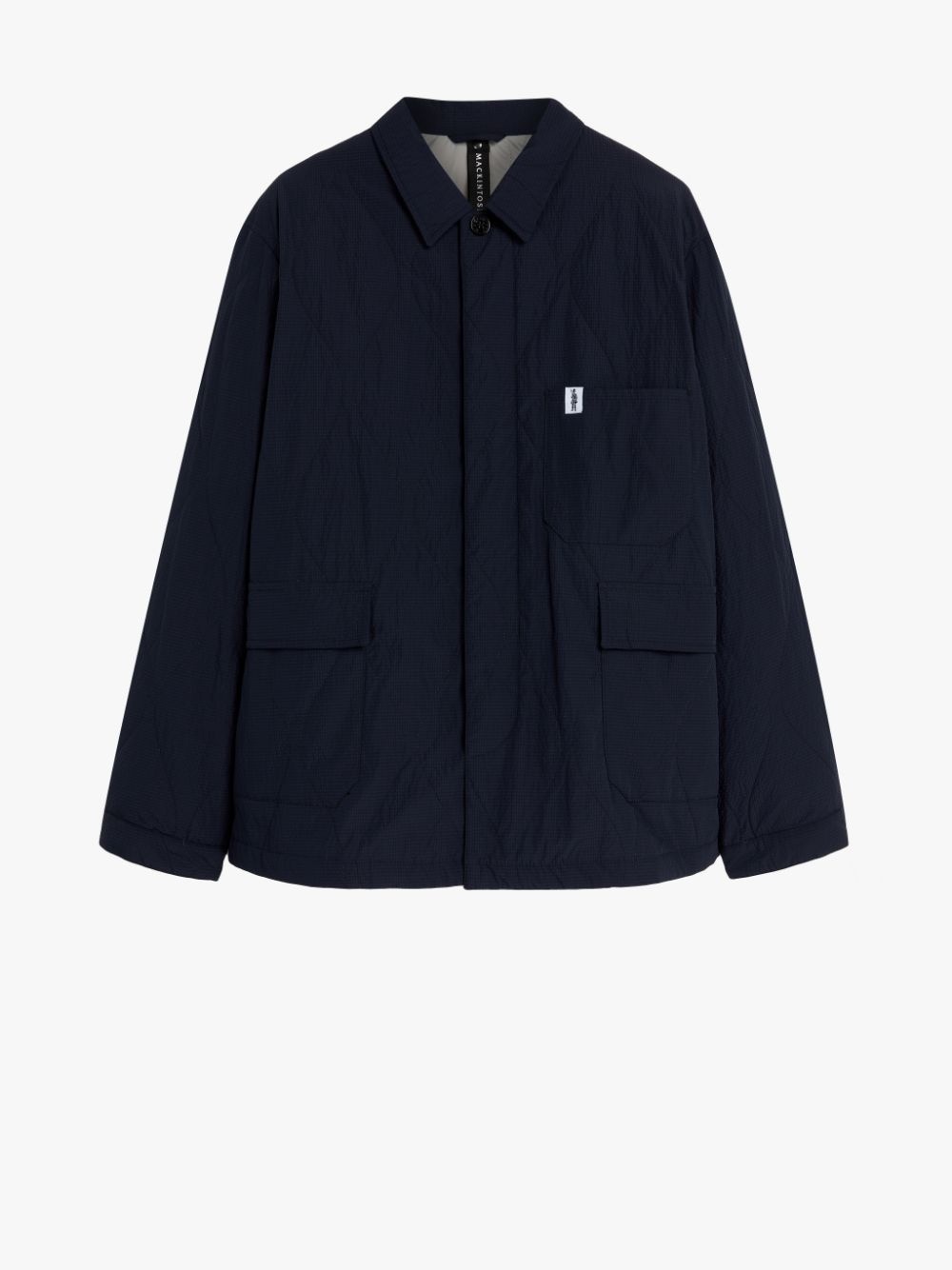 SEESUCKER CHORE NAVY QUILTED JACKET | GQM-215 - 1