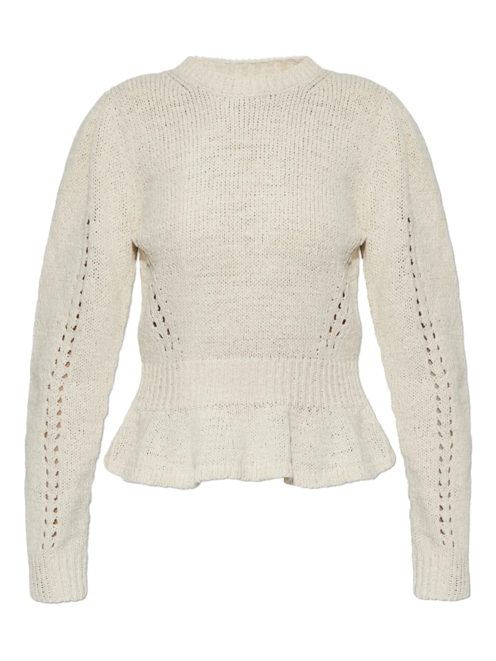 peplum puff-sleeve sweater - 1