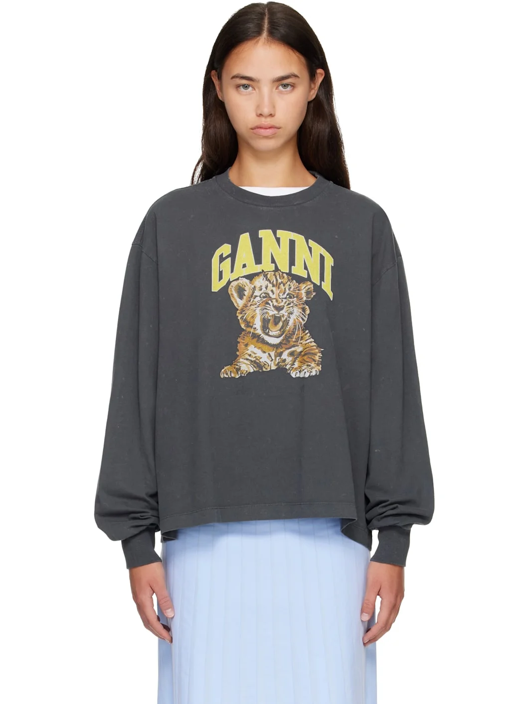 Gray Tiger Long-sleeve T-shirt - 1