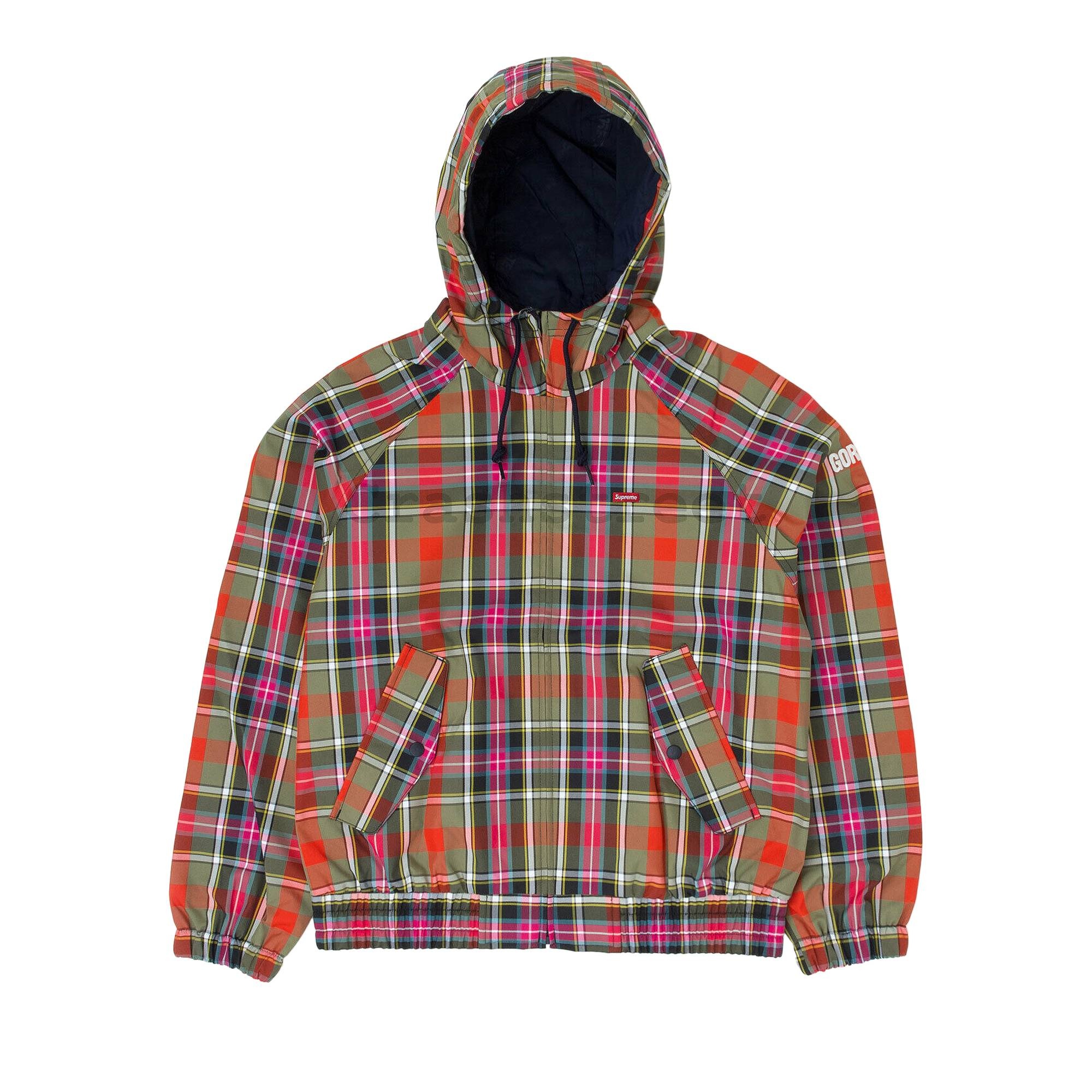 Supreme GORE-TEX Hooded Harrington Jacket 'Olive Plaid' - 1