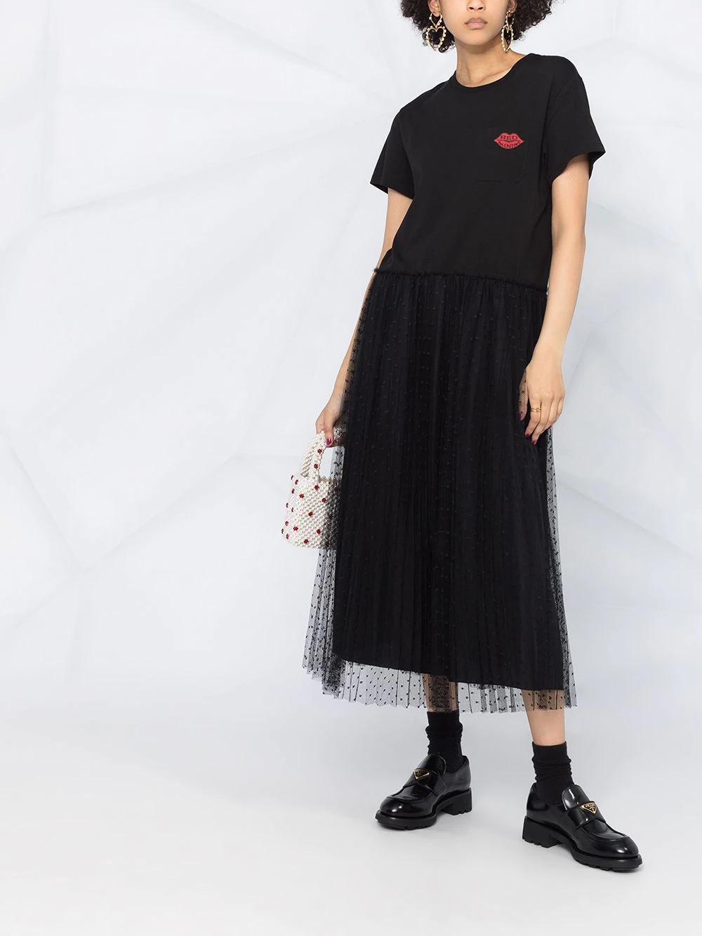 tulle-skirt mid-length dress - 2