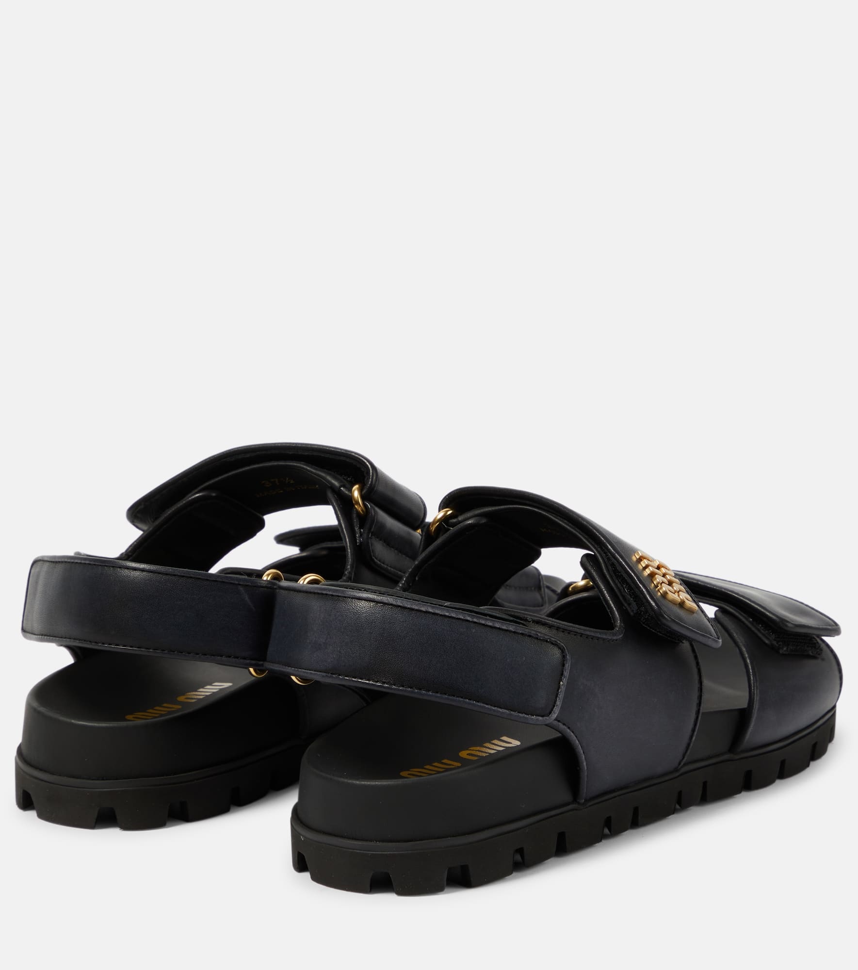 Logo leather sandals - 3