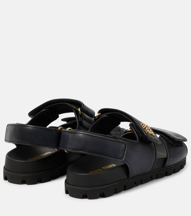 Miu Miu Logo leather sandals outlook