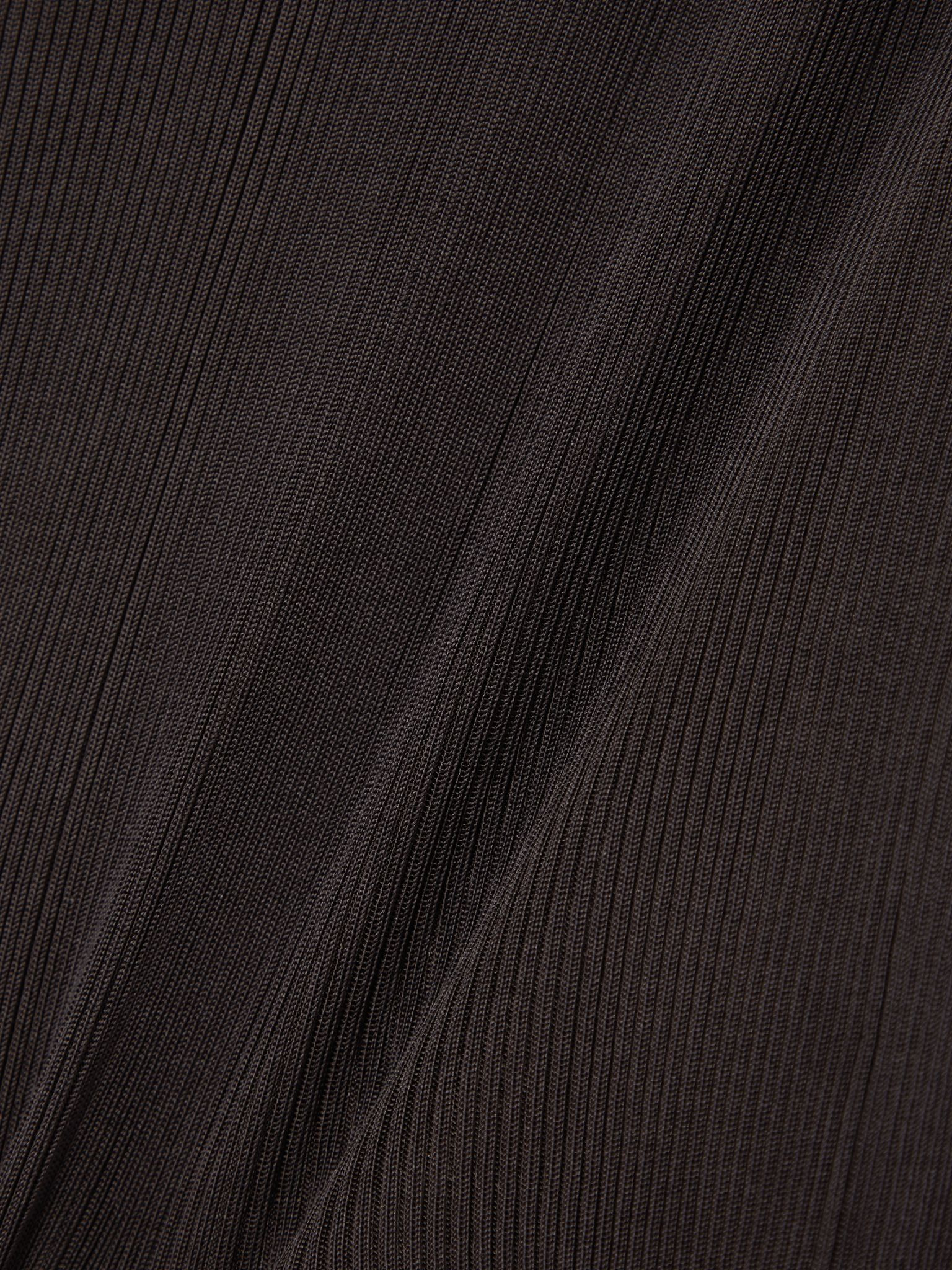 Lace-trimmed ribbed silk-jersey camisole Black - 4