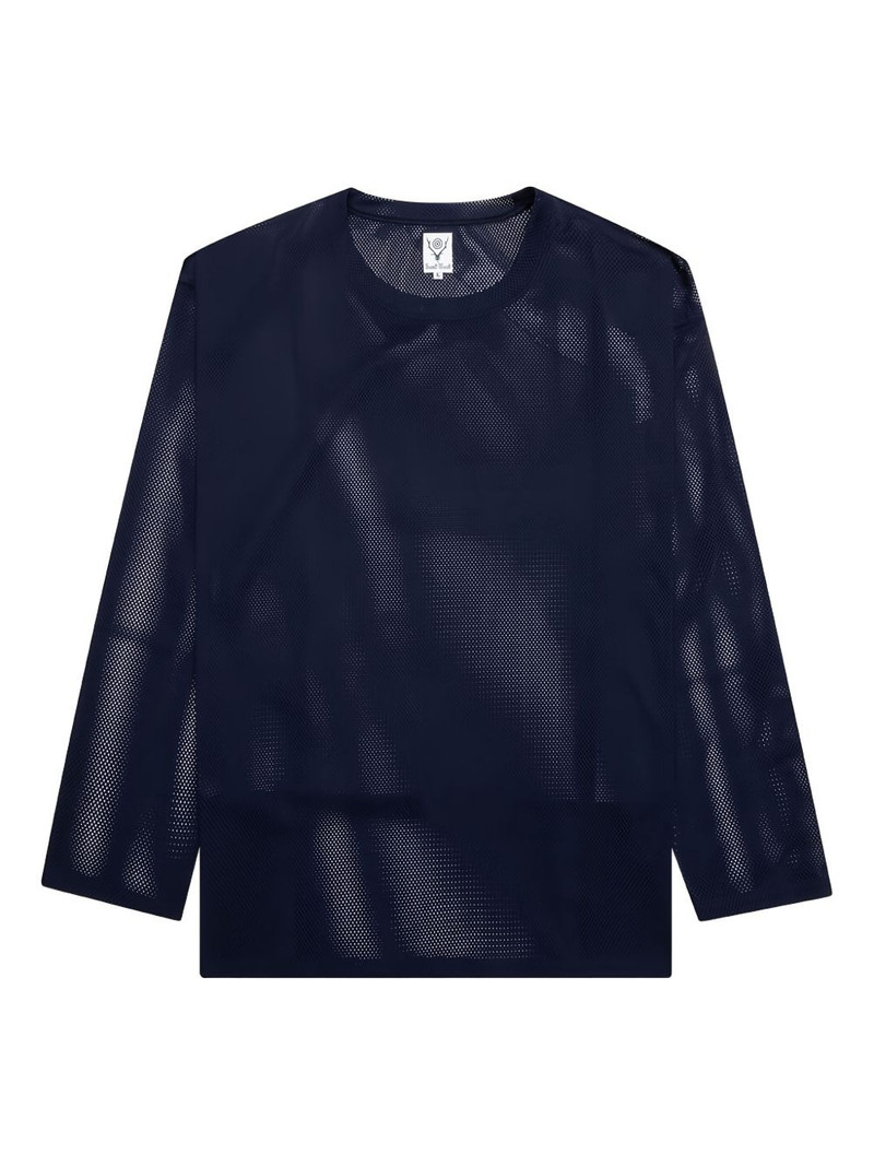 mesh knit crew-neck T-shirt 1