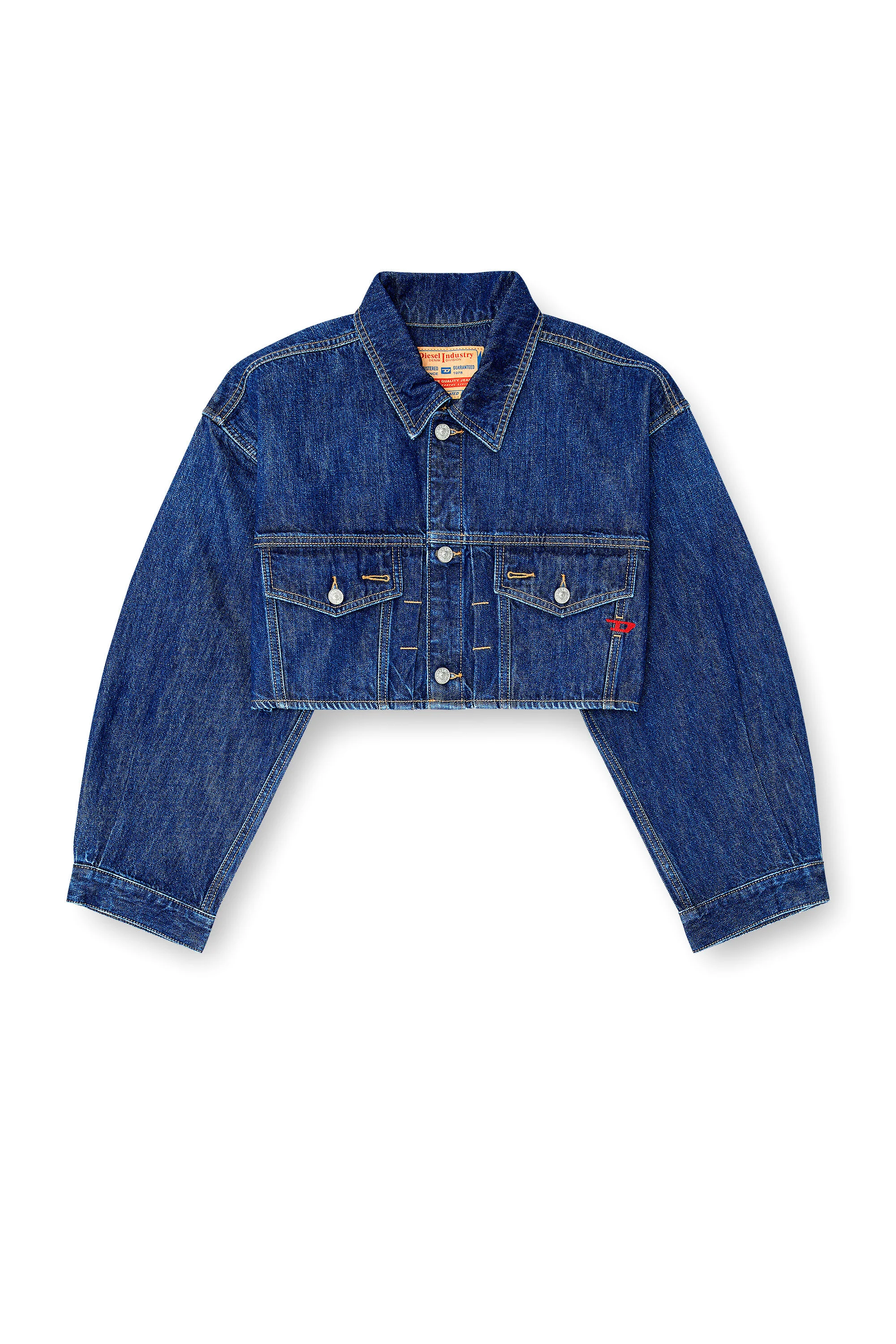 CROPPED OVERSIZED DENIM TRUCKER JACKET - 1