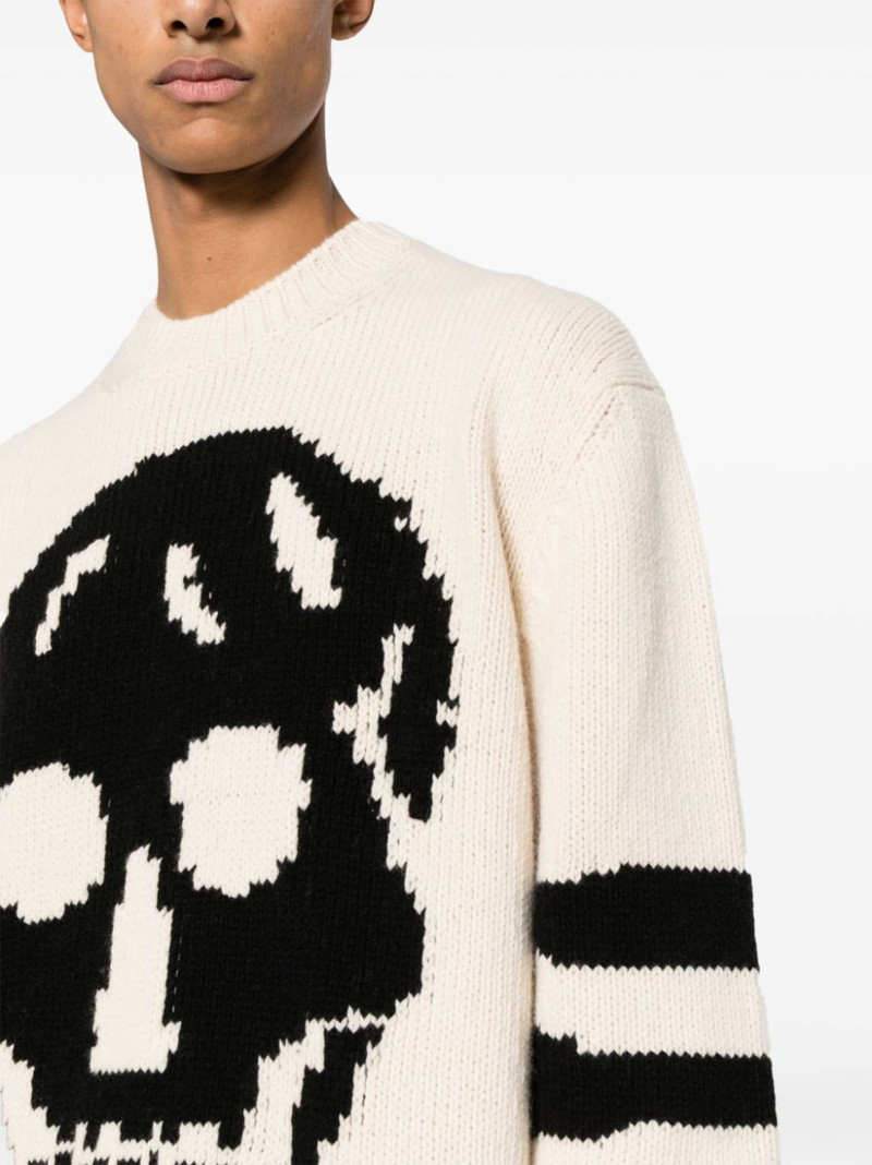 skull-intarsia stripe-detail jumper 5