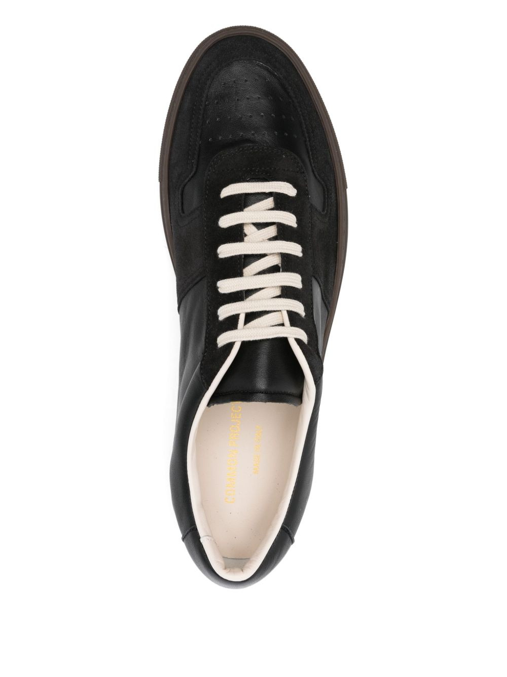 leather lace-up low-top sneakers - 4