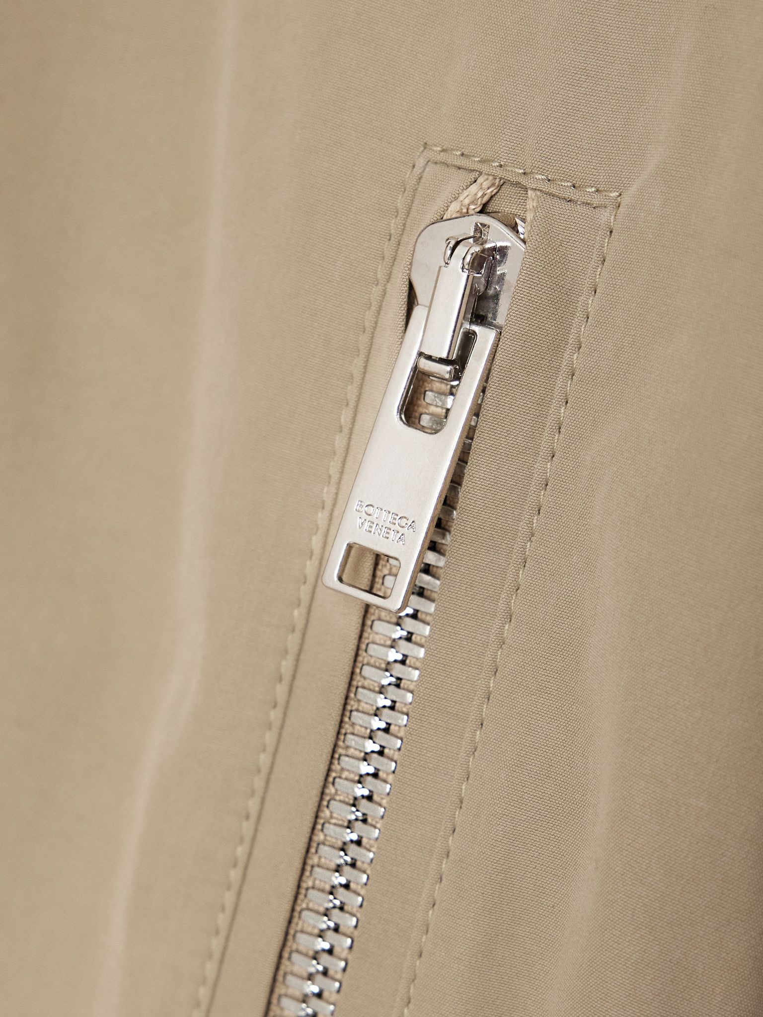 Belted asymmetric cotton-blend jacket Beige - 5