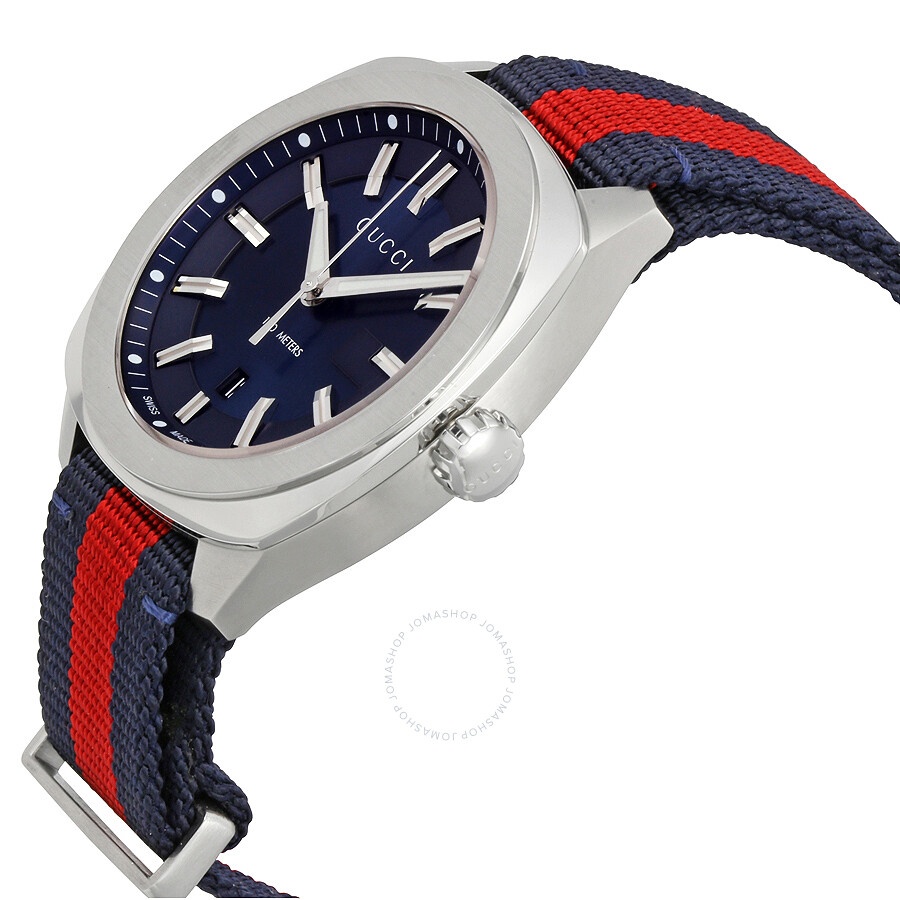 Gucci GG2570 Blue Dial Blue and Red Nylon Men's Watch YA142304 - 2