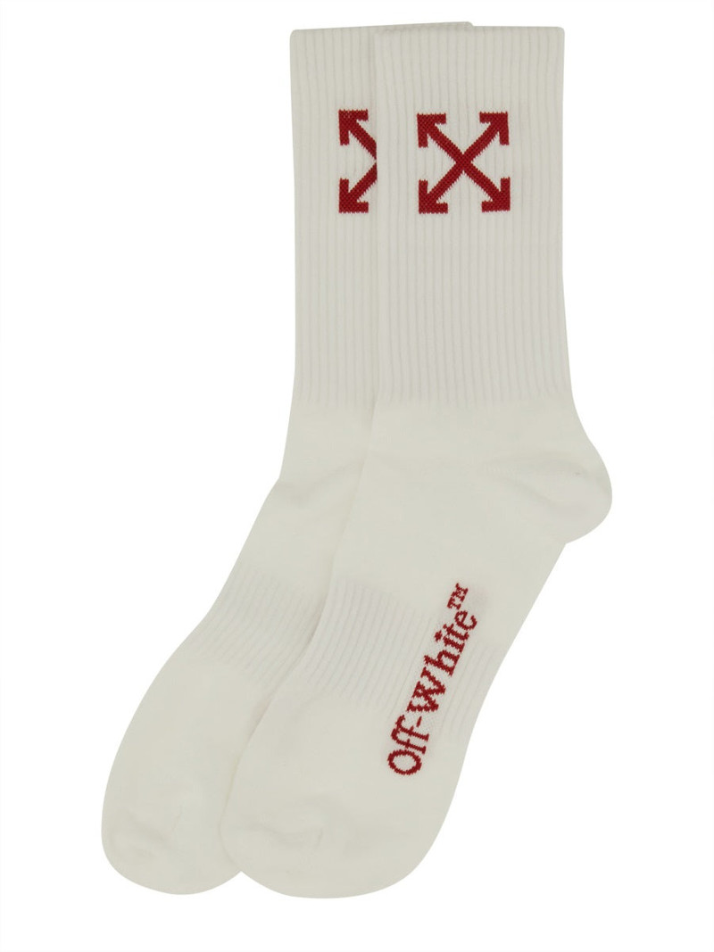 Off-White Medium Socks With "Arrow" Pattern outlook