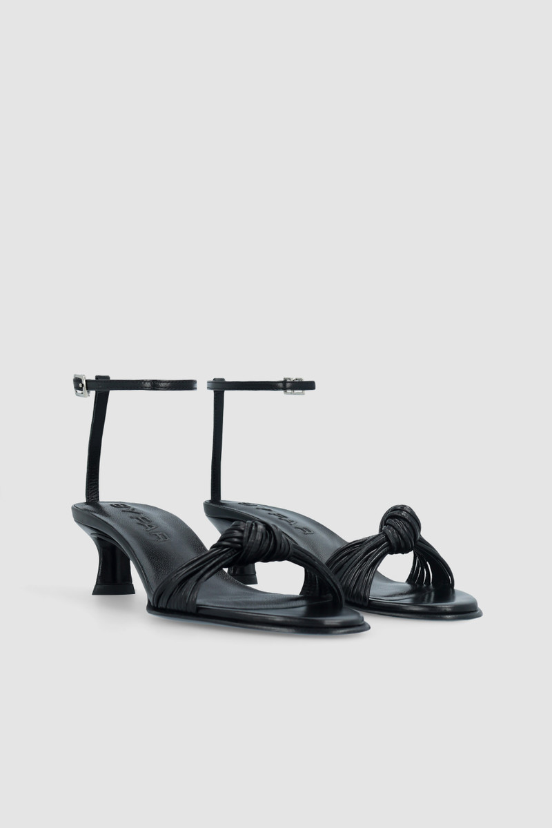BY FAR Egon Black Creased Calf Leather Sandal outlook