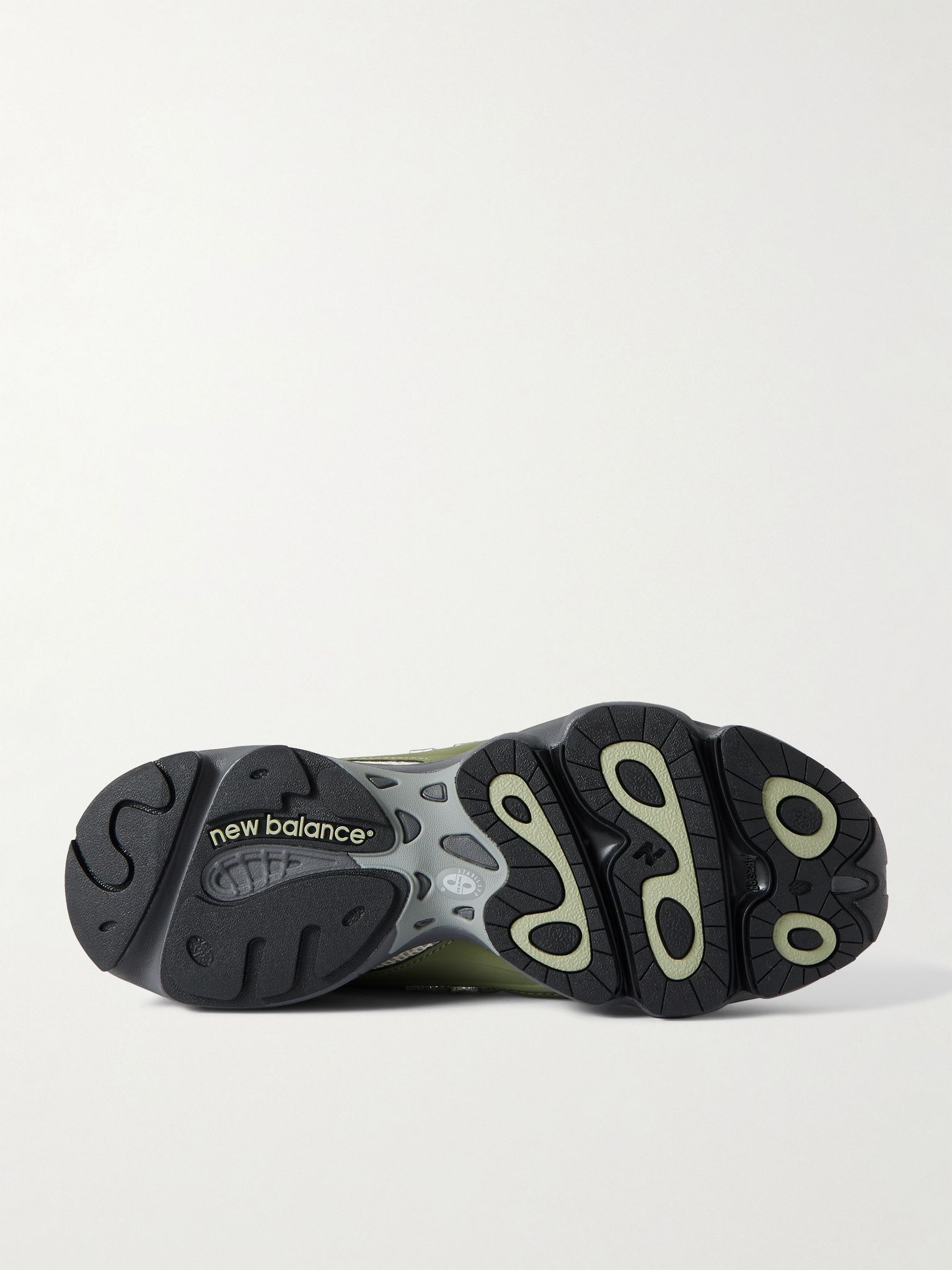 M1000 Embroidered Panelled Mesh Sneakers Green - 3