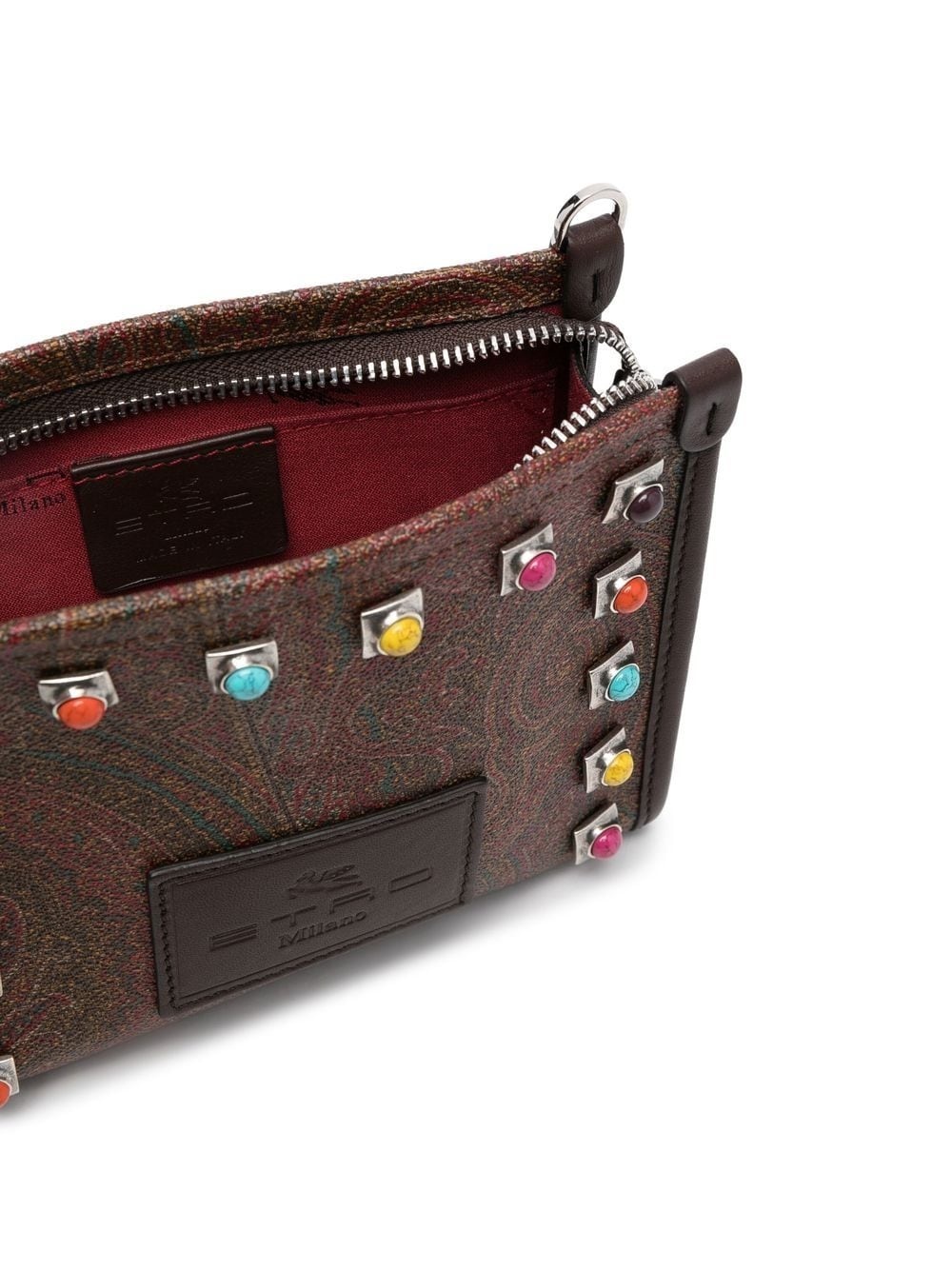 studded paisley-print shoulder bag - 5