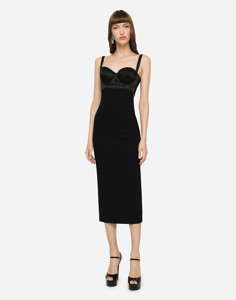 Dolce & Gabbana Jersey and satin calf-length dress outlook