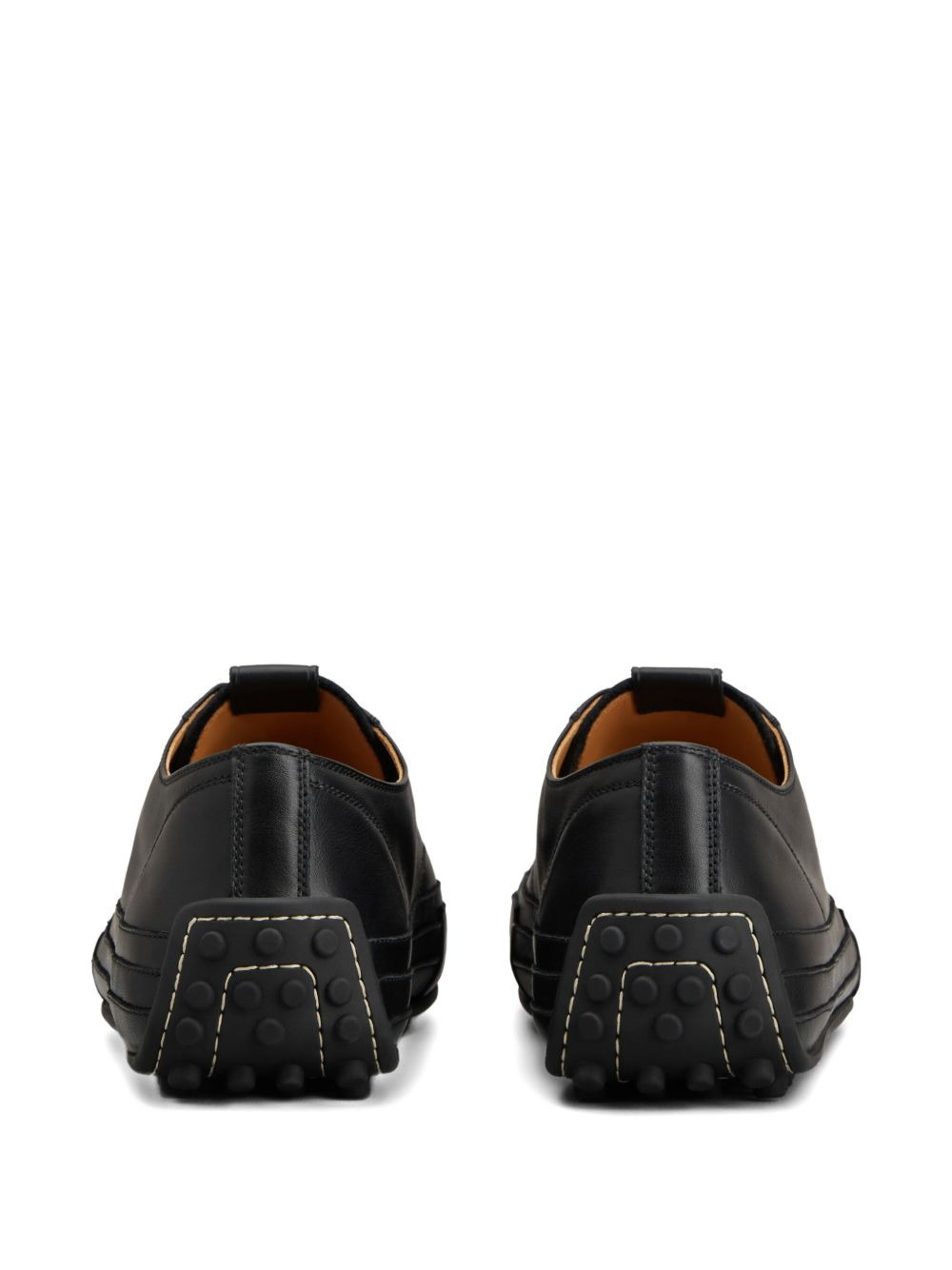 leather lace-up sneakers - 3