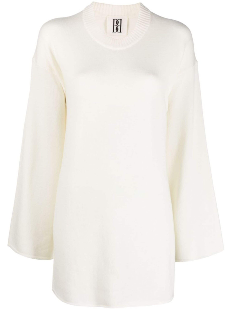 rolled-trim knitted jumper 1