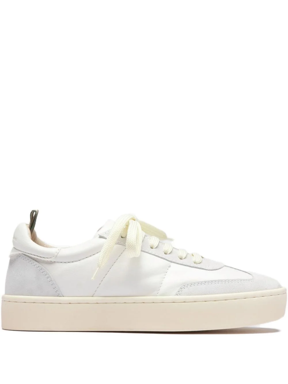Kombined leather lace-up sneakers - 1