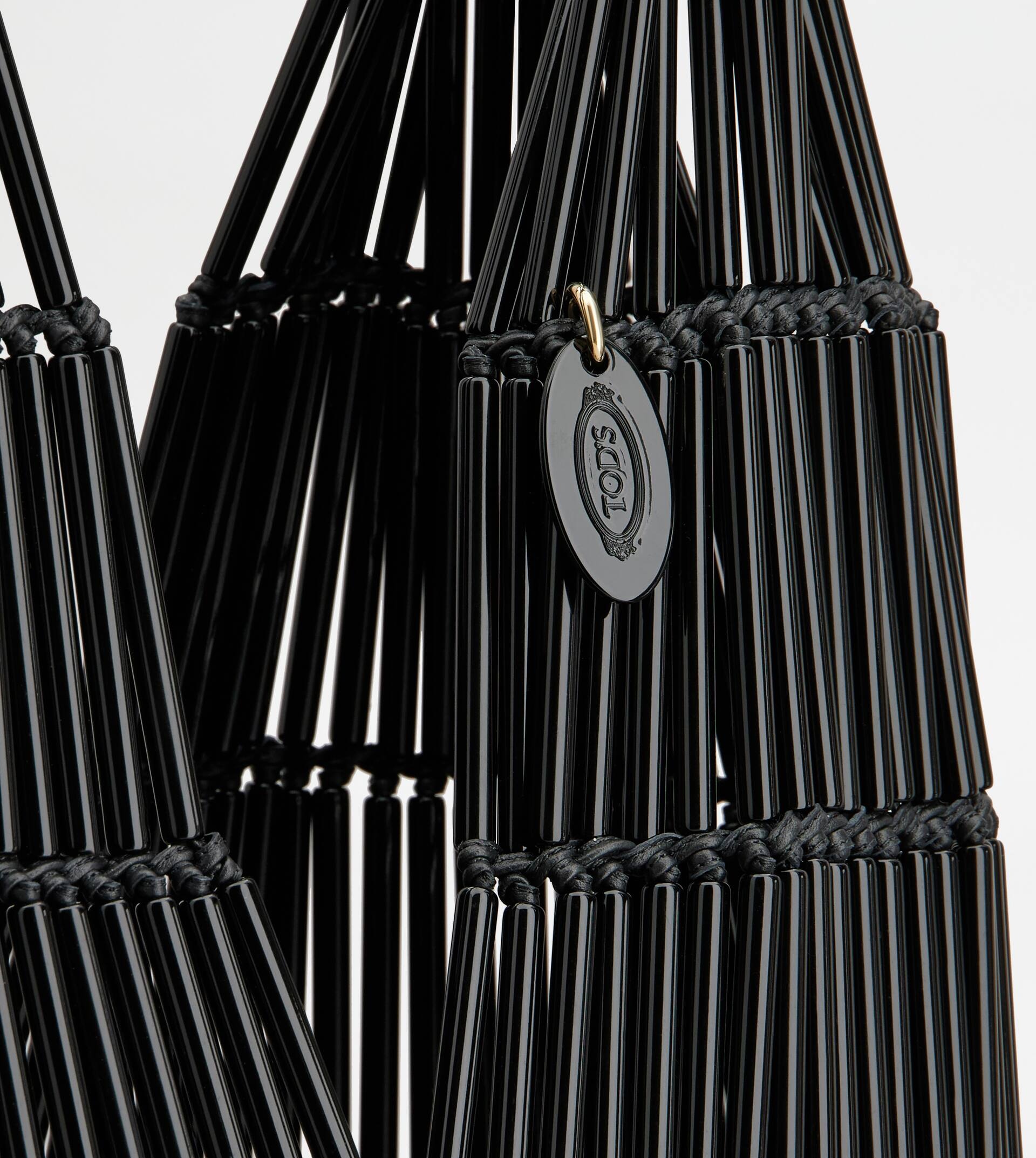 TOD'S DI BAG FOLIO SHOULDER BAG IN LEATHER E PLEXI SMALL - BLACK - 5
