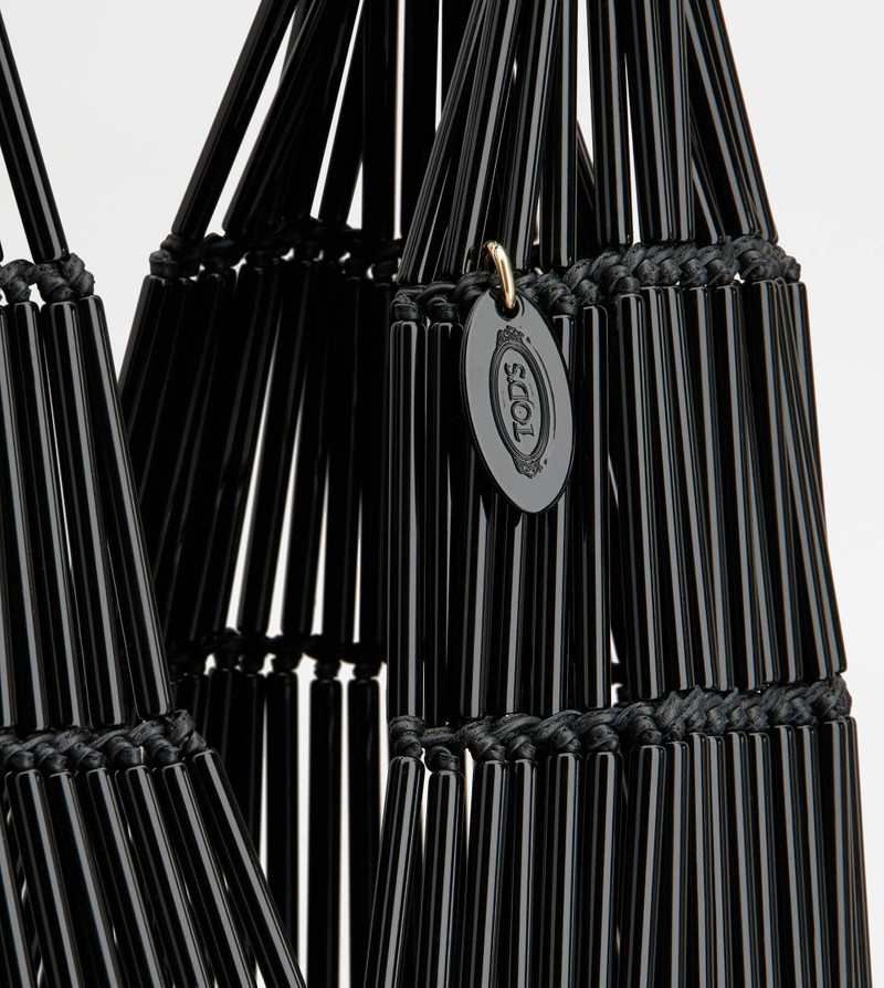 TOD'S DI BAG FOLIO SHOULDER BAG IN LEATHER E PLEXI SMALL - BLACK 5