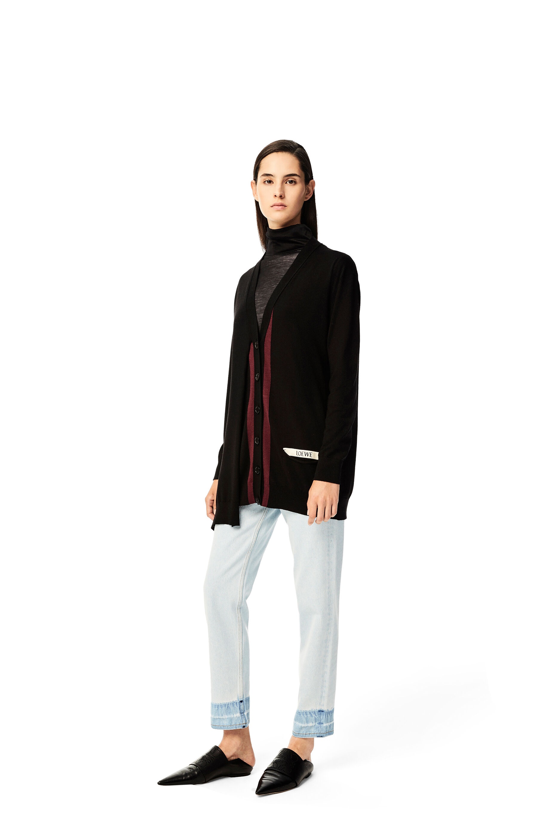 LOEWE asymmetric pocket cardigan in wool - 2