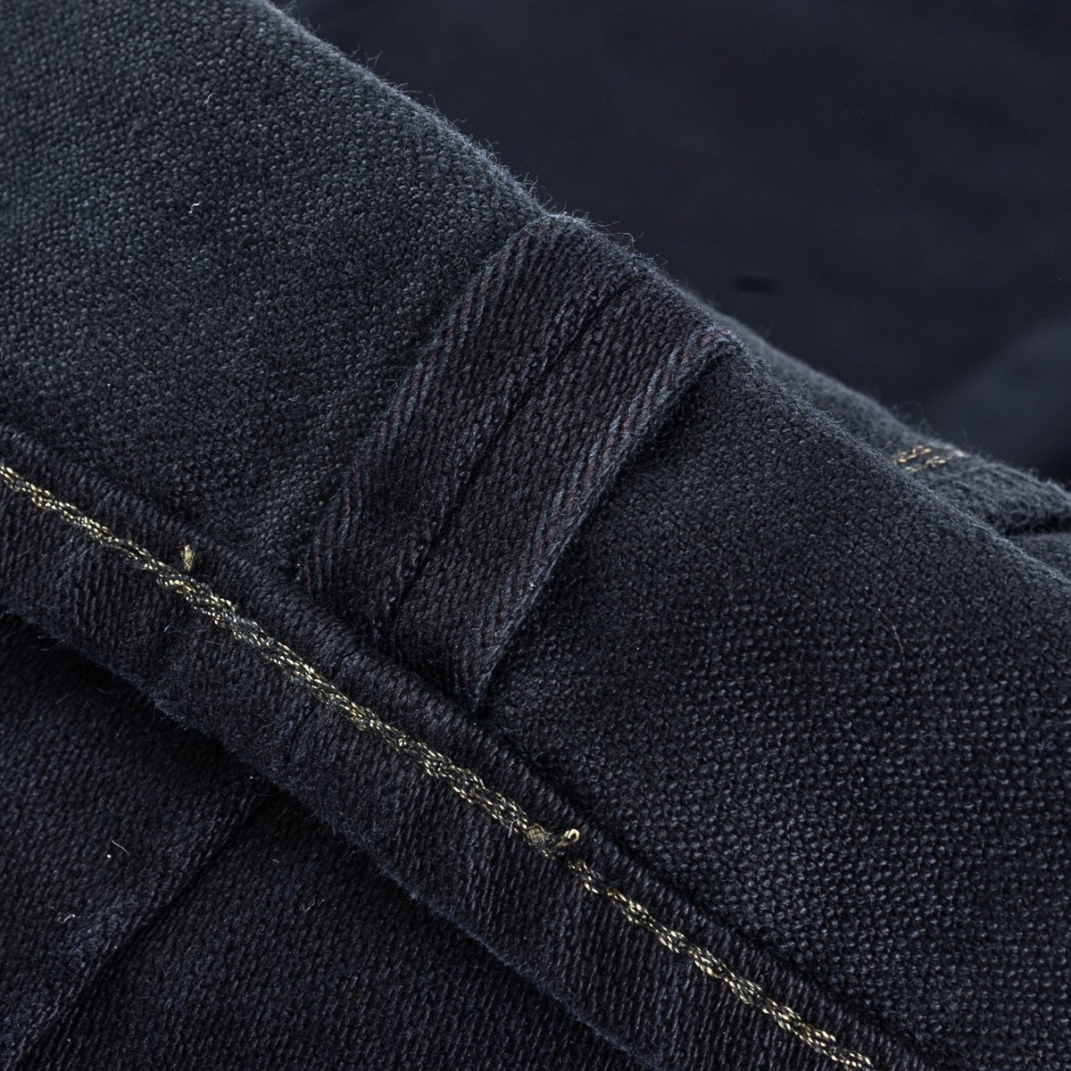 IH-666SBR-14od 14oz Broken Twill Selvedge Denim Slim Straight Cut Jeans - Indigo Overyded Black - 12