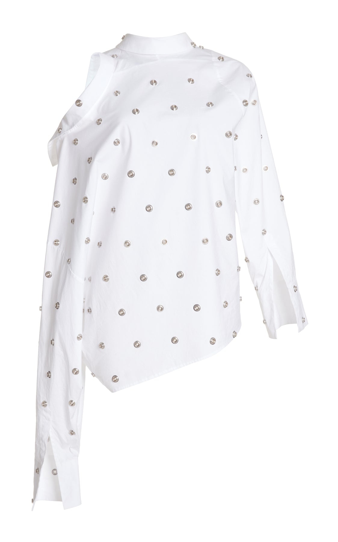 STUDDED DOUBLE COLLAR SHIRT WHITE - 14