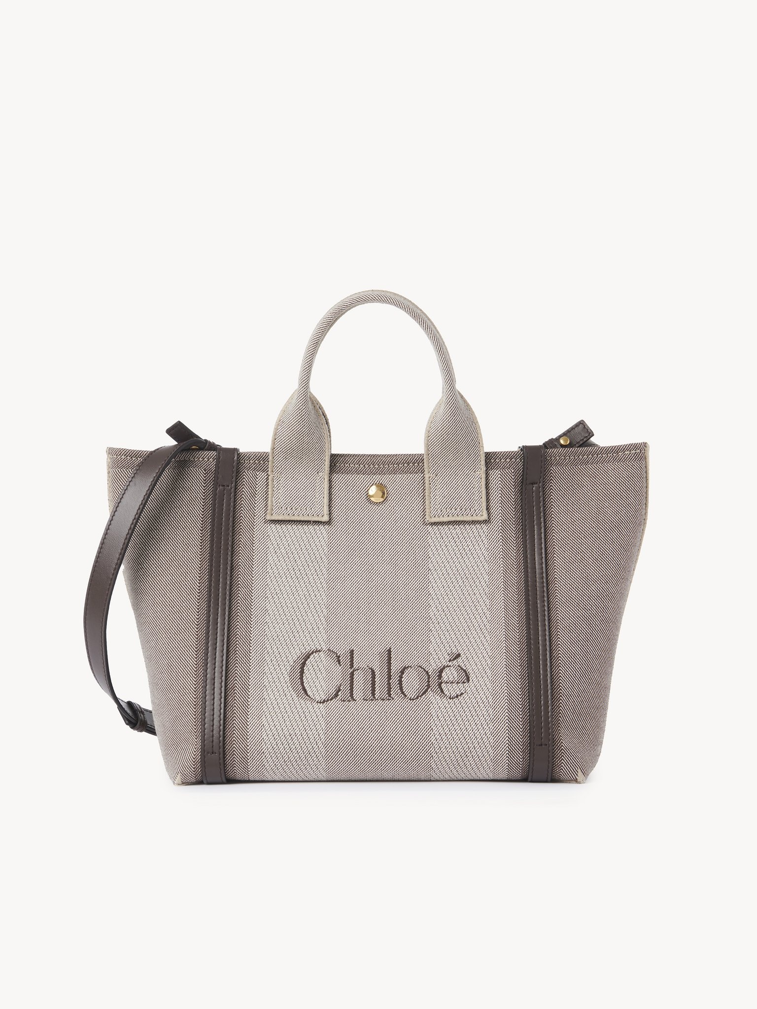 SMALL CHLOÉ CARRY TOTE BAG IN CANVAS - 5