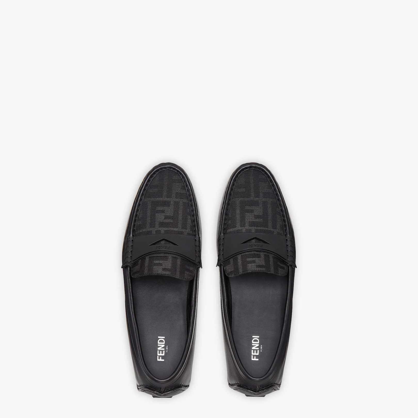 Black leather driver loafers - 4
