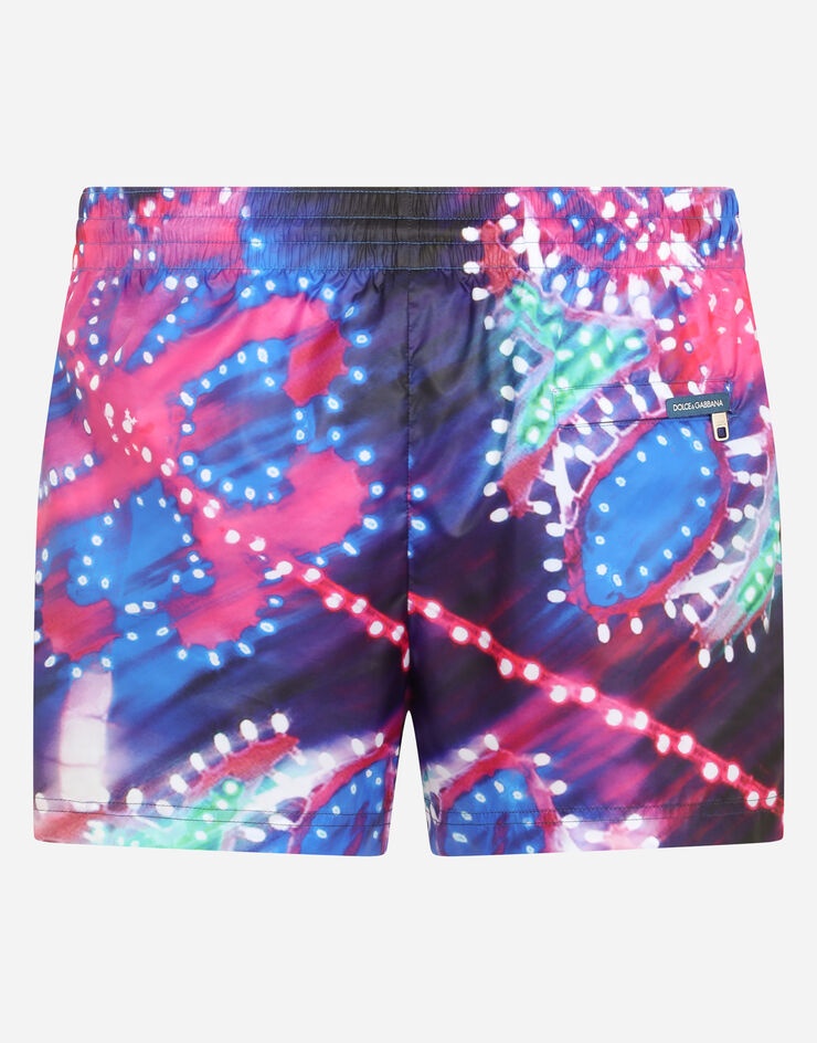 Short swim trunks with illumination print - 1
