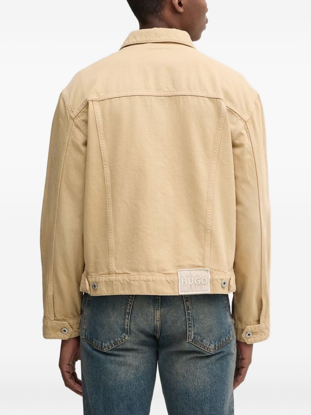logo-patch denim jacket - 2