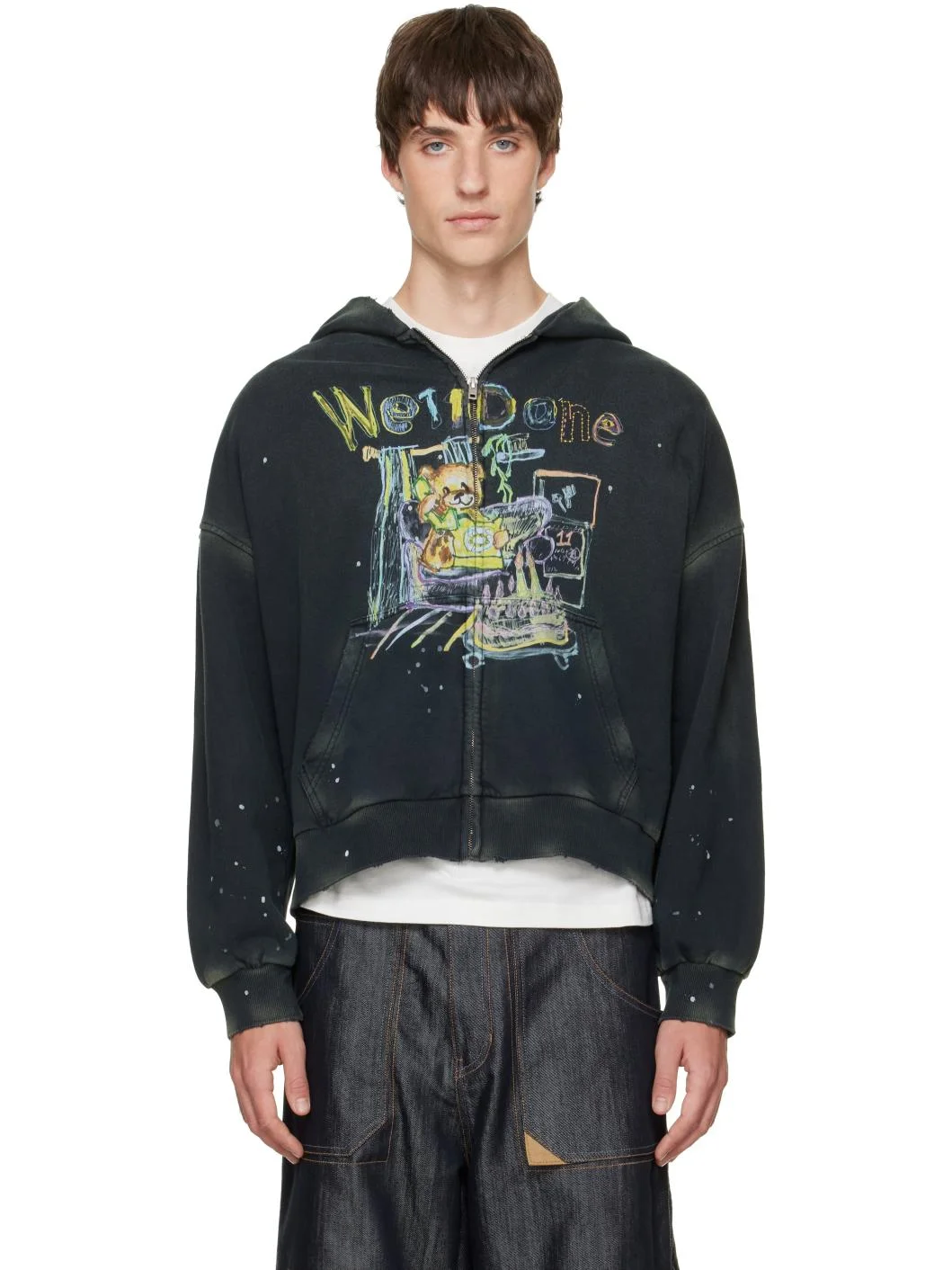 Gray Anniversary Teddy Zip-Up Hoodie - 1