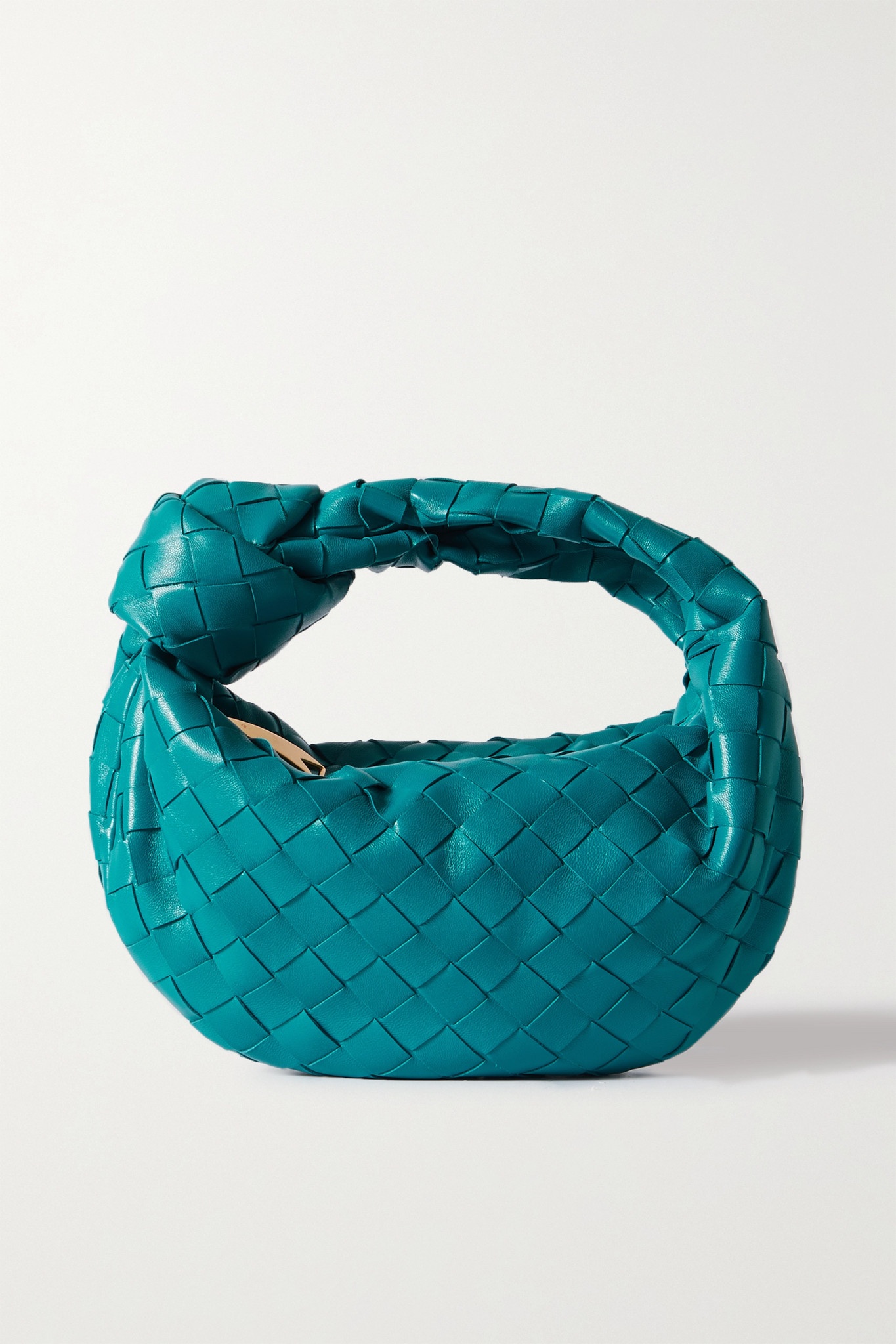 Jodie mini knotted intrecciato leather tote - 1